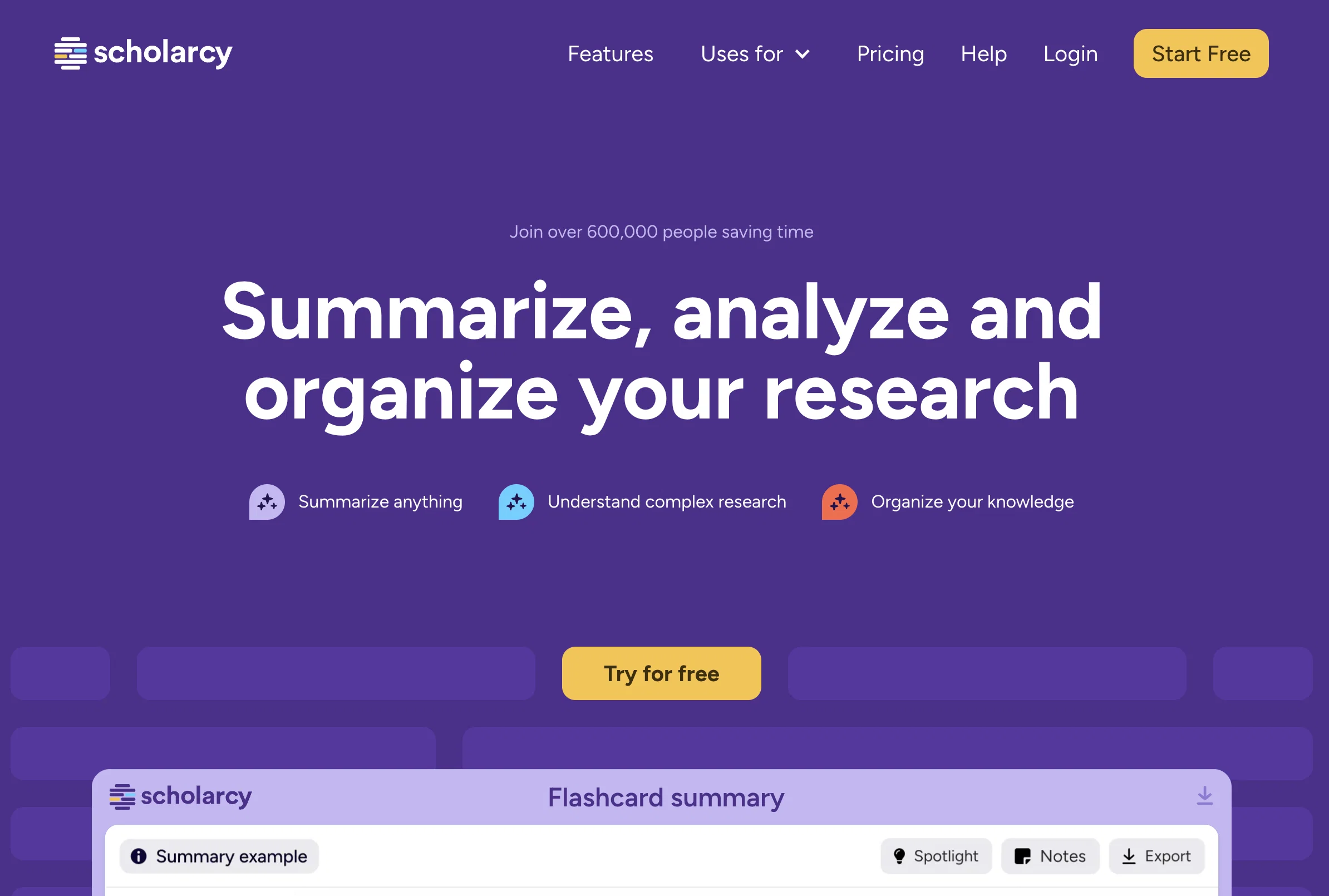 Scholarcy website