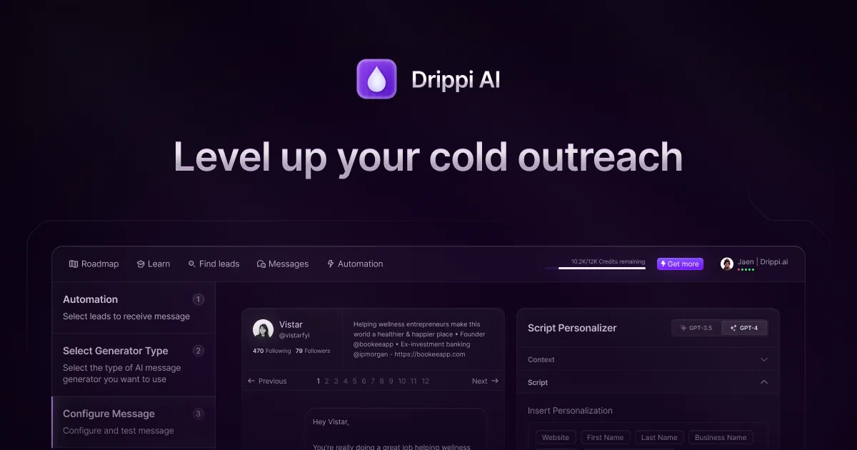 Drippi.ai website