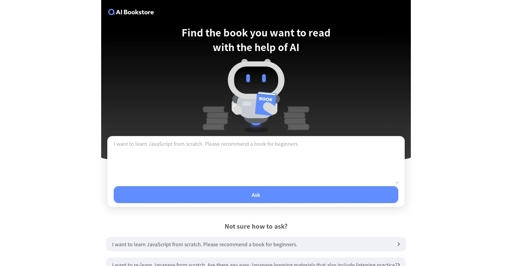 AI Bookstore website