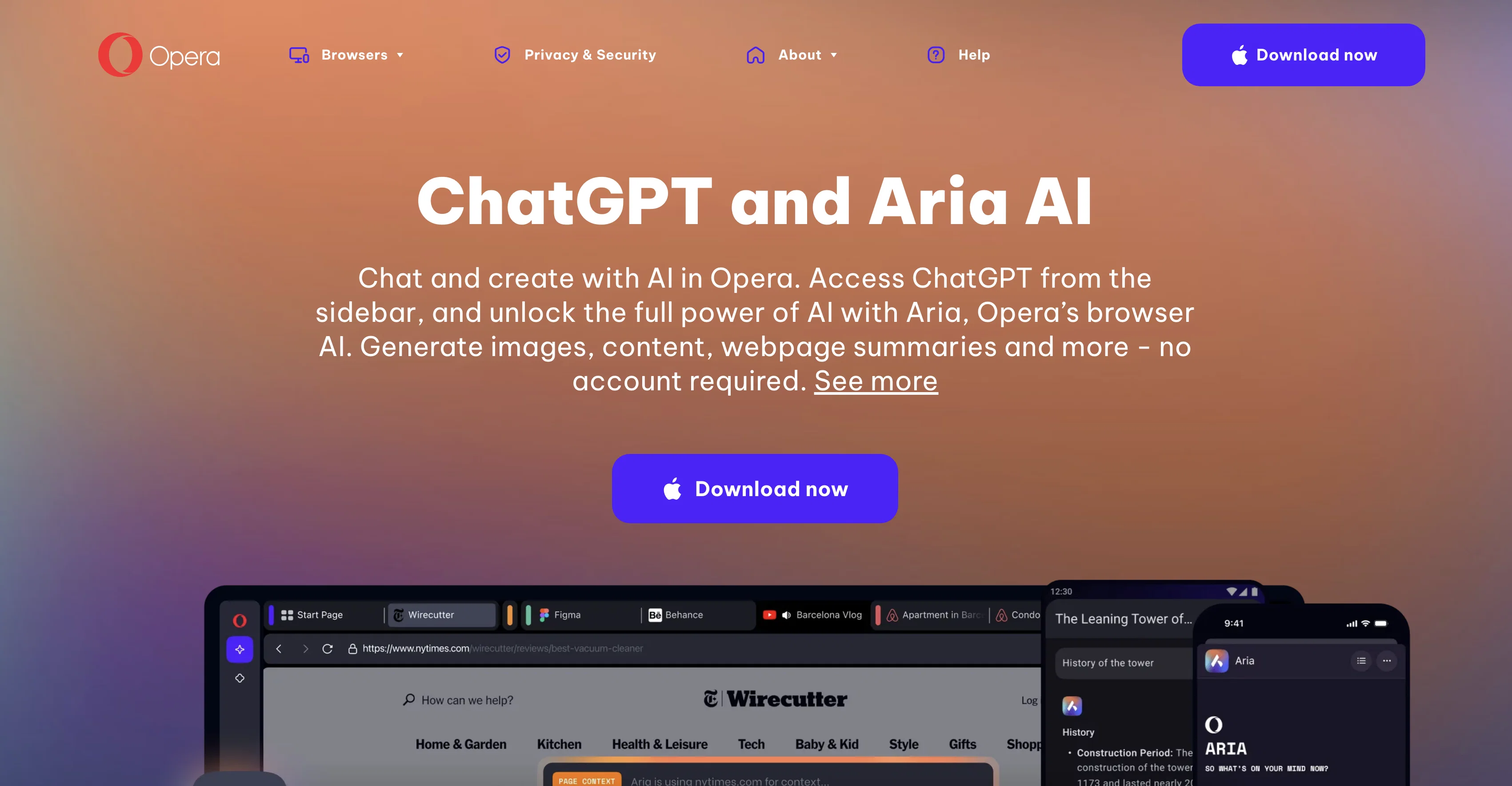 Browser AI | Opera website