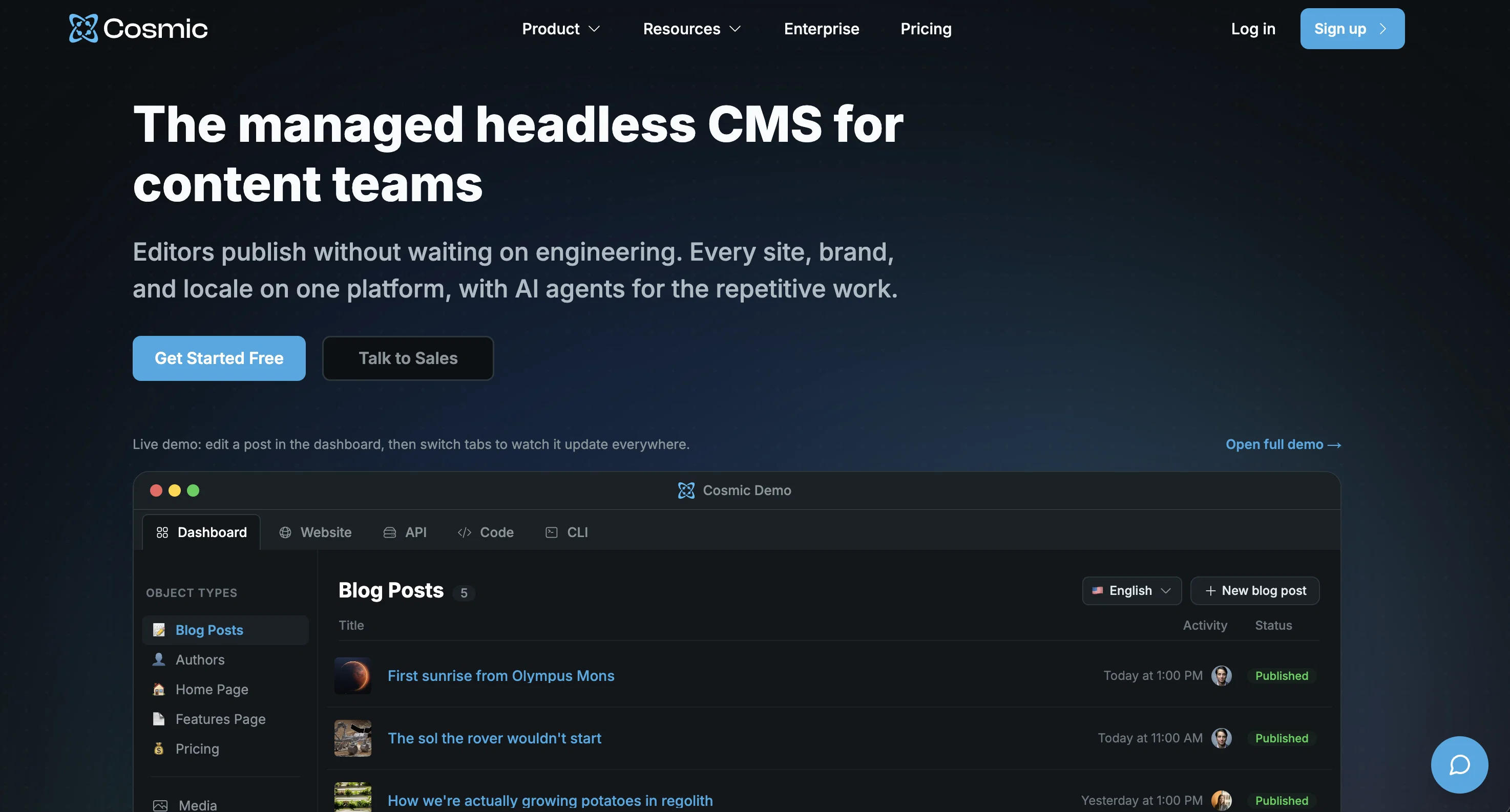 Cosmic website