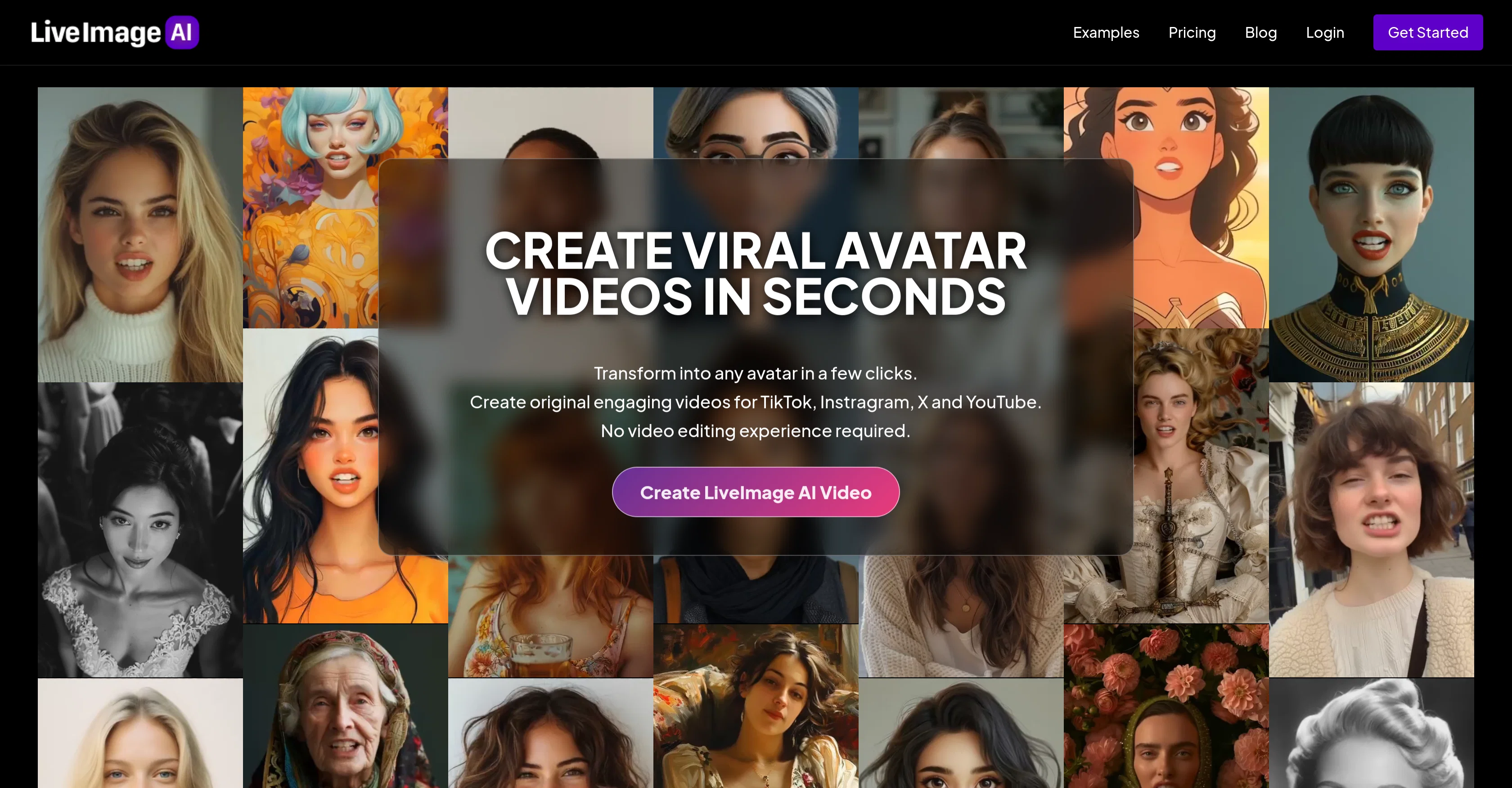 LiveImage AI Avatar website