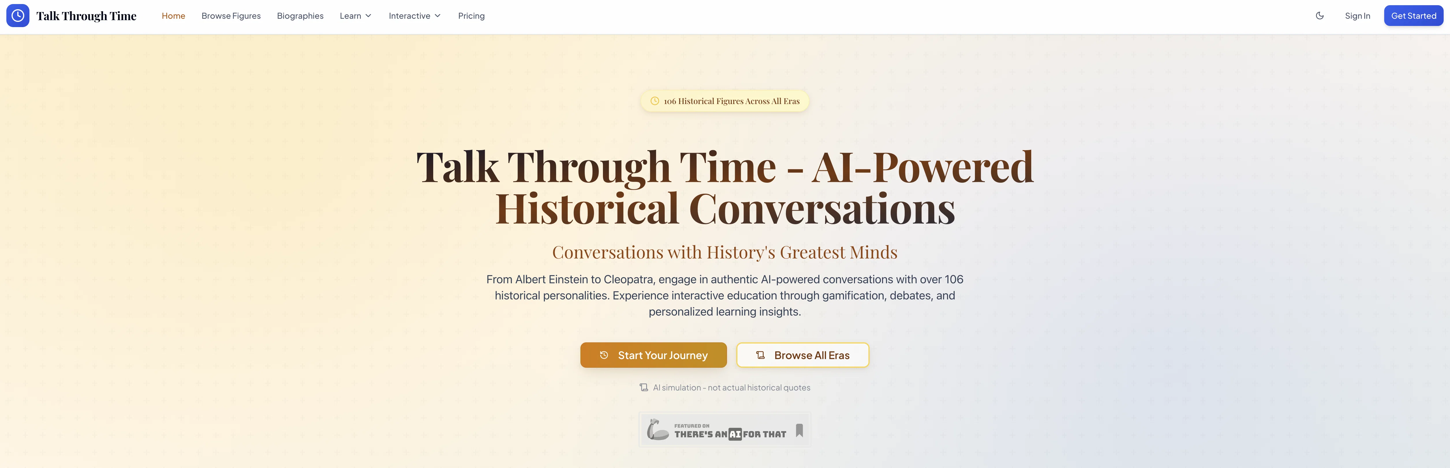 Talk Through Time website