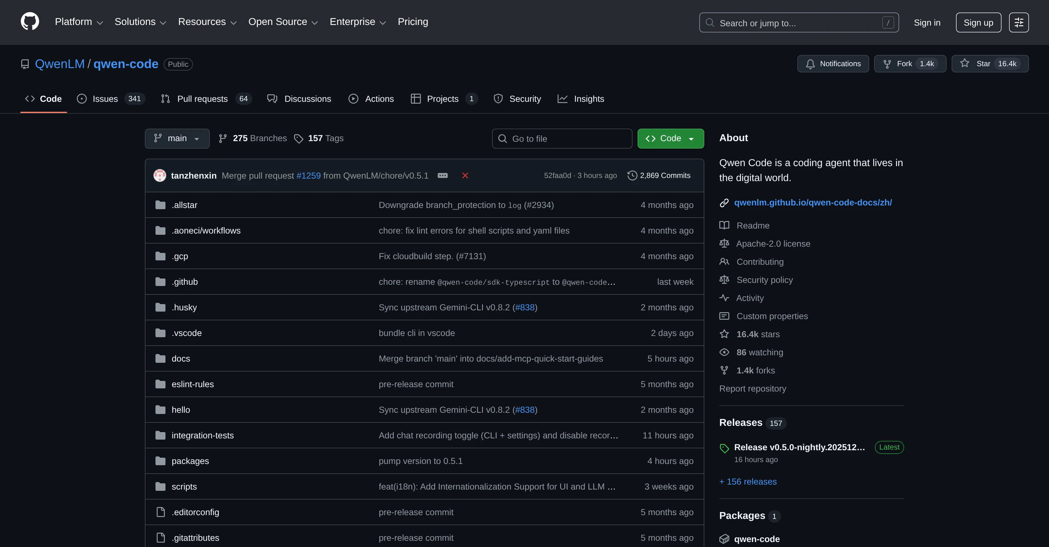 Qwen Code website