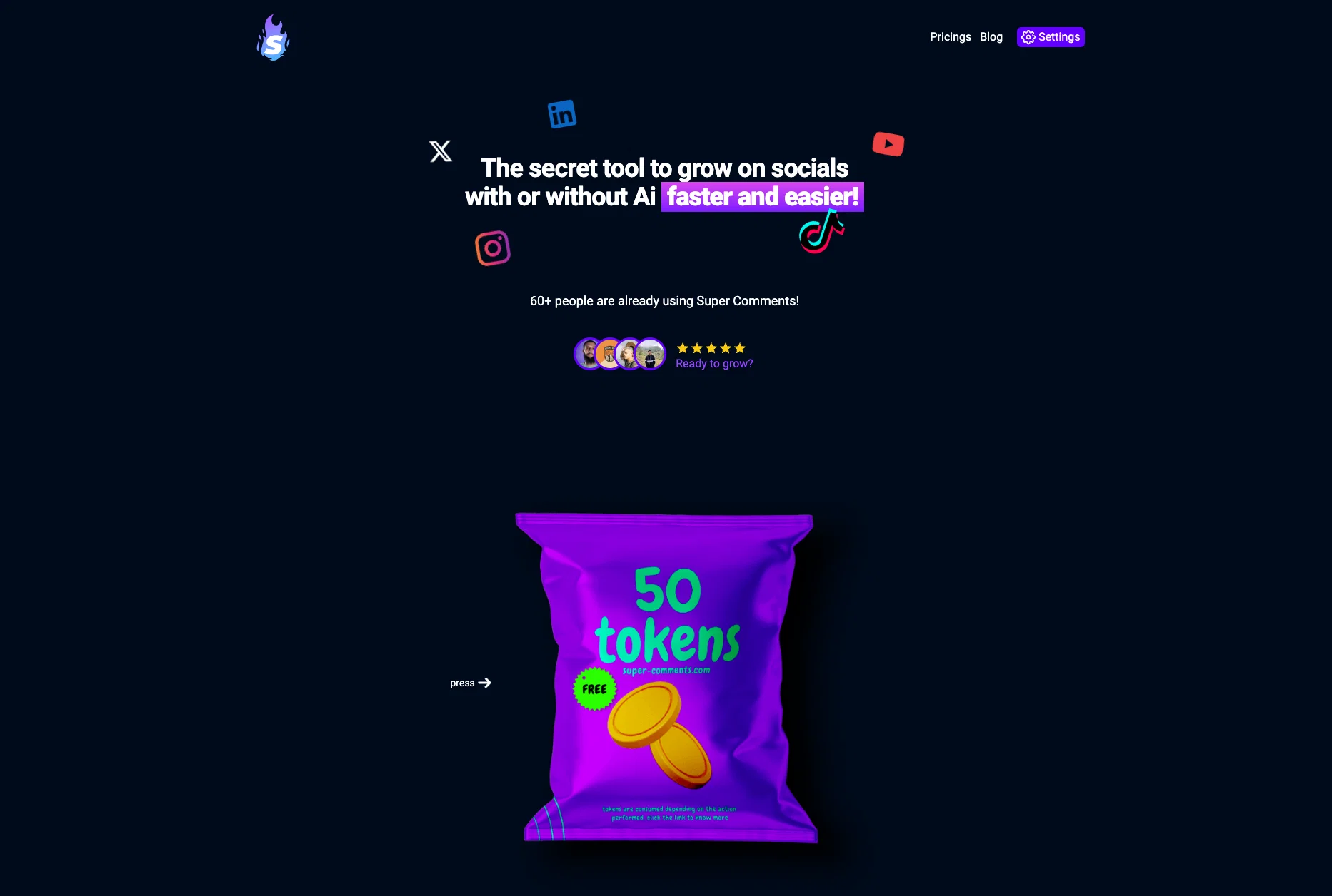 Super Comments AI website