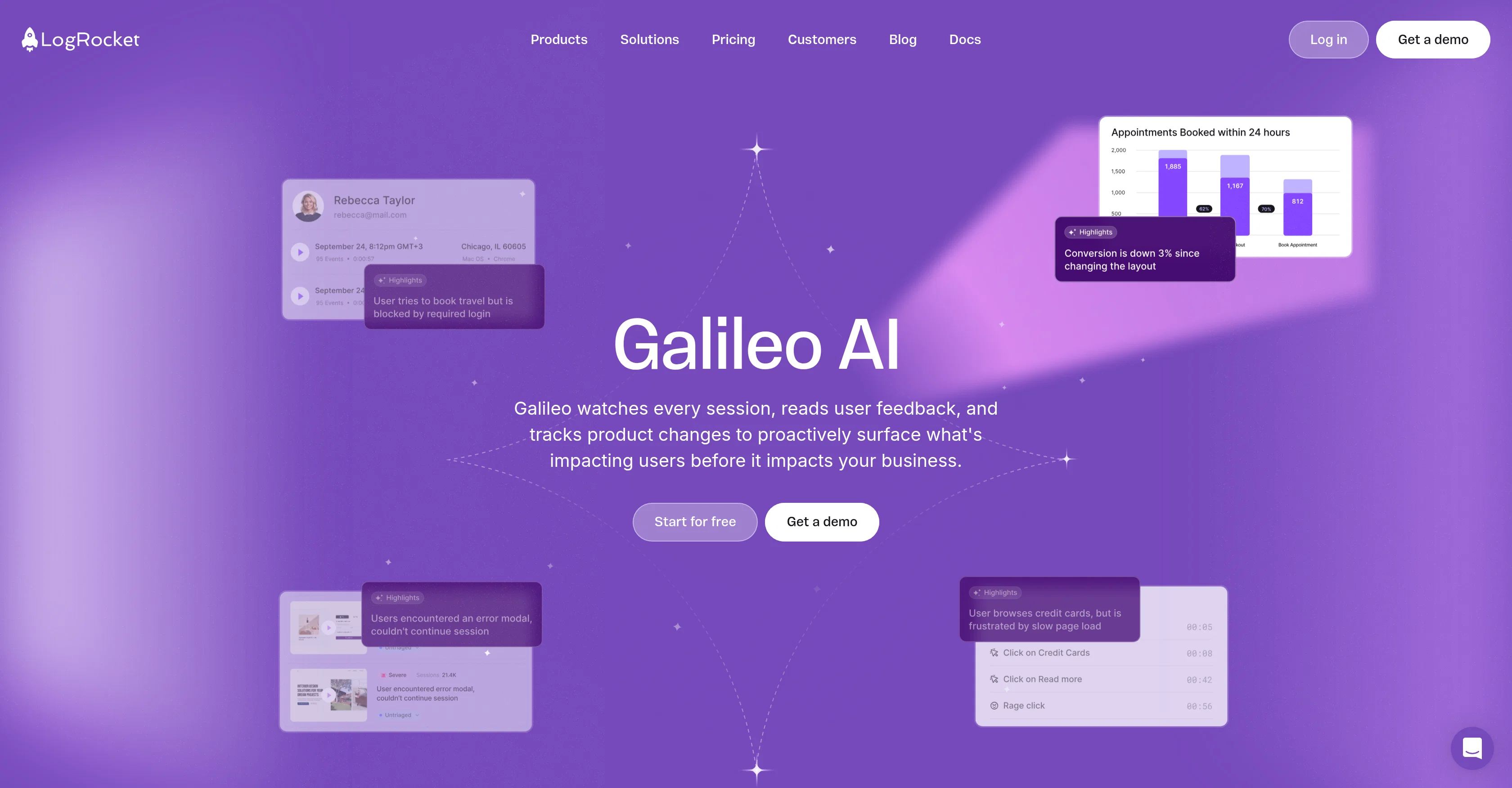 LogRocket Galileo website