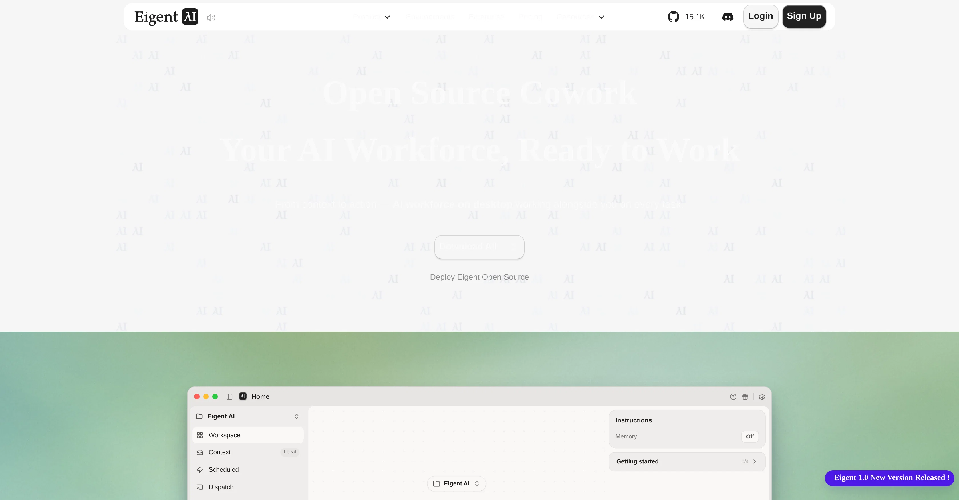 Eigent AI website