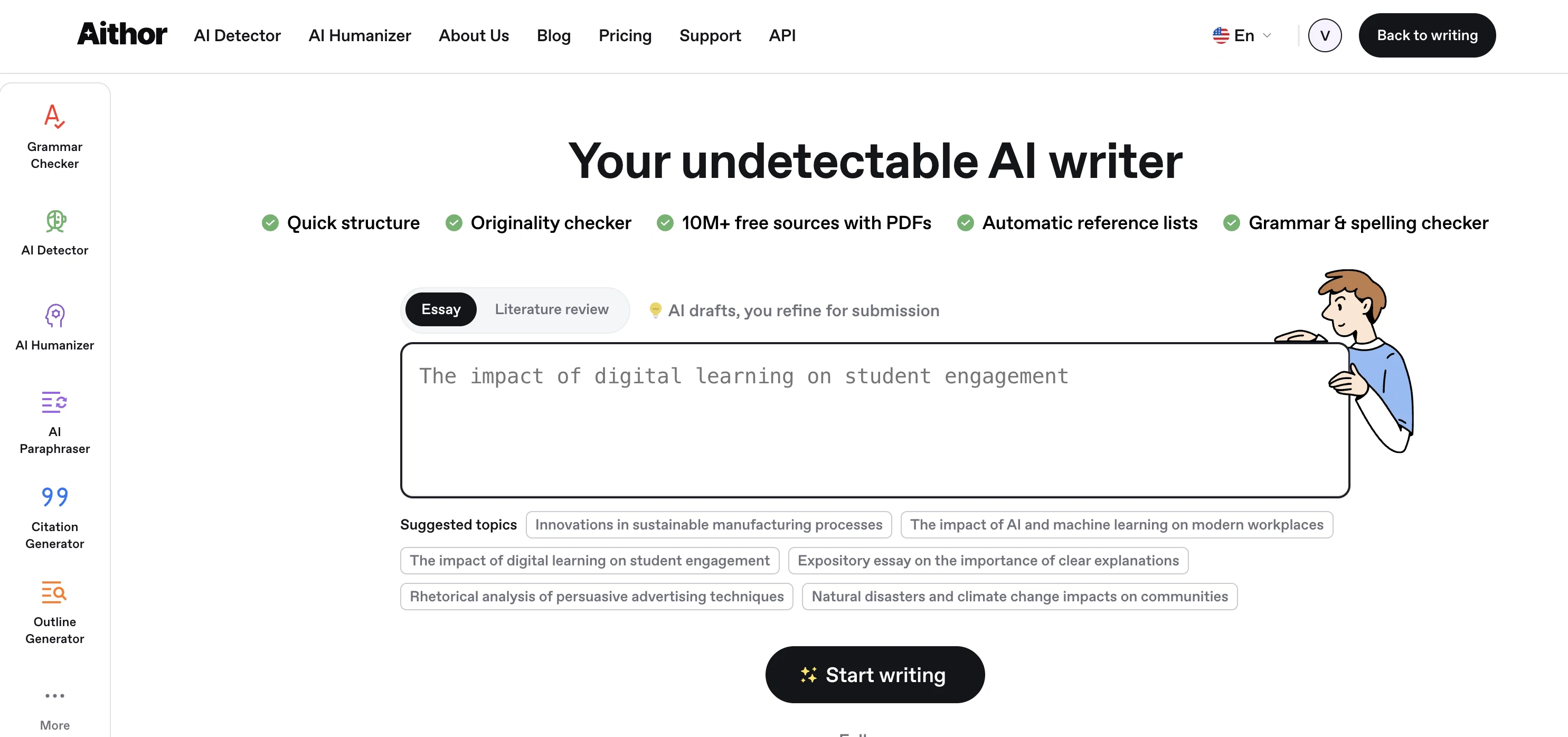 Aithor website