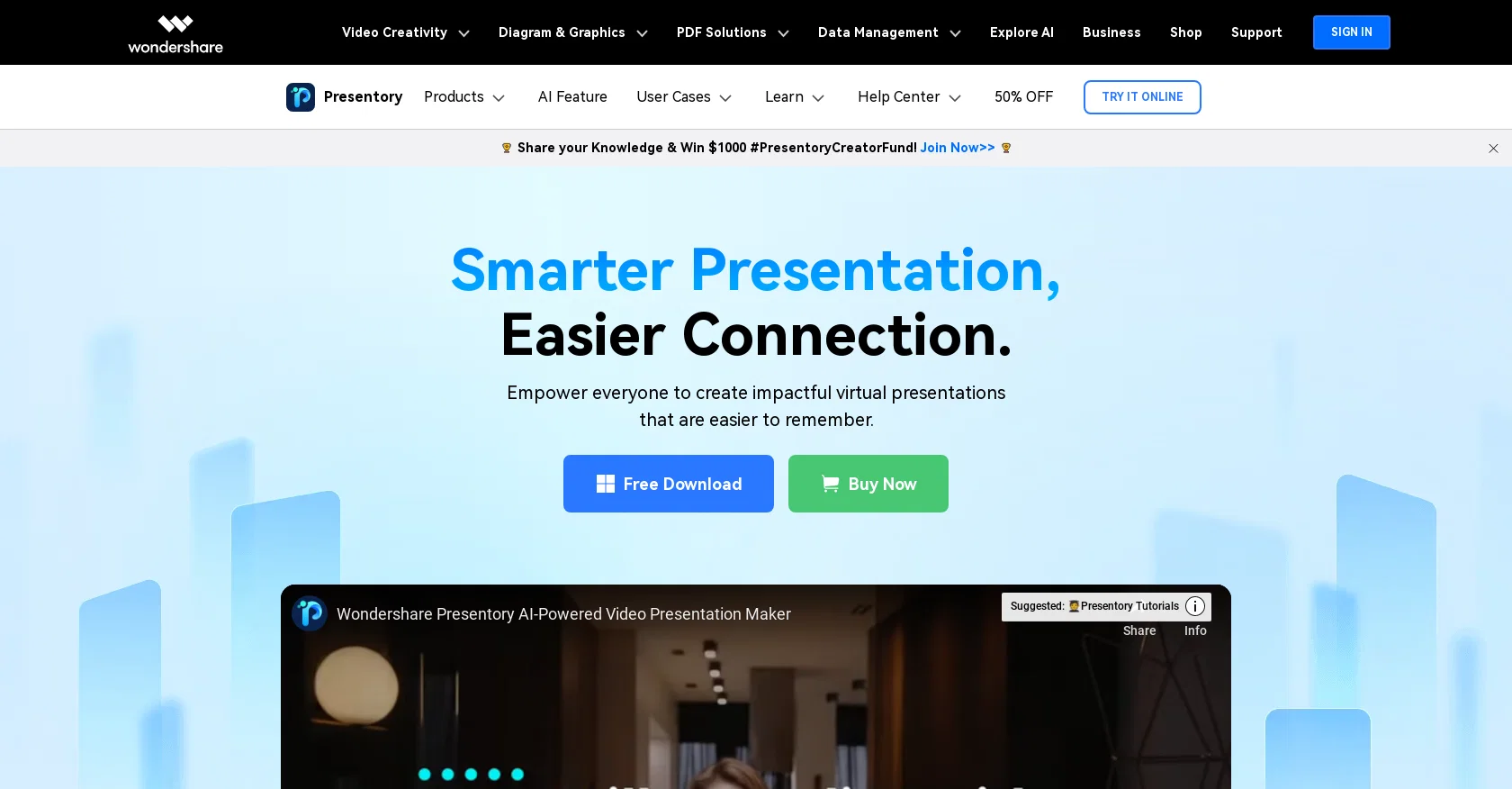 Presentory website