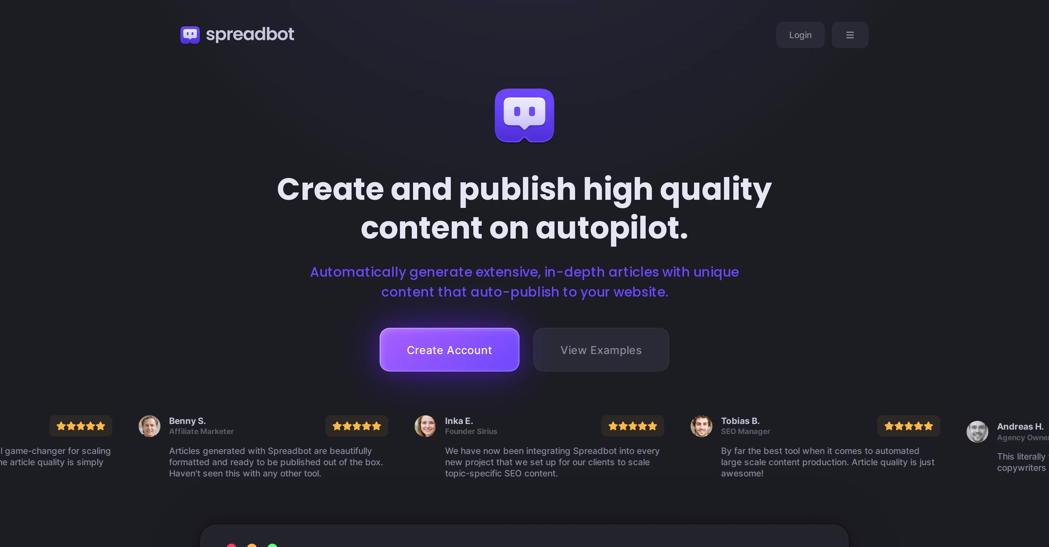 Spreadbot website