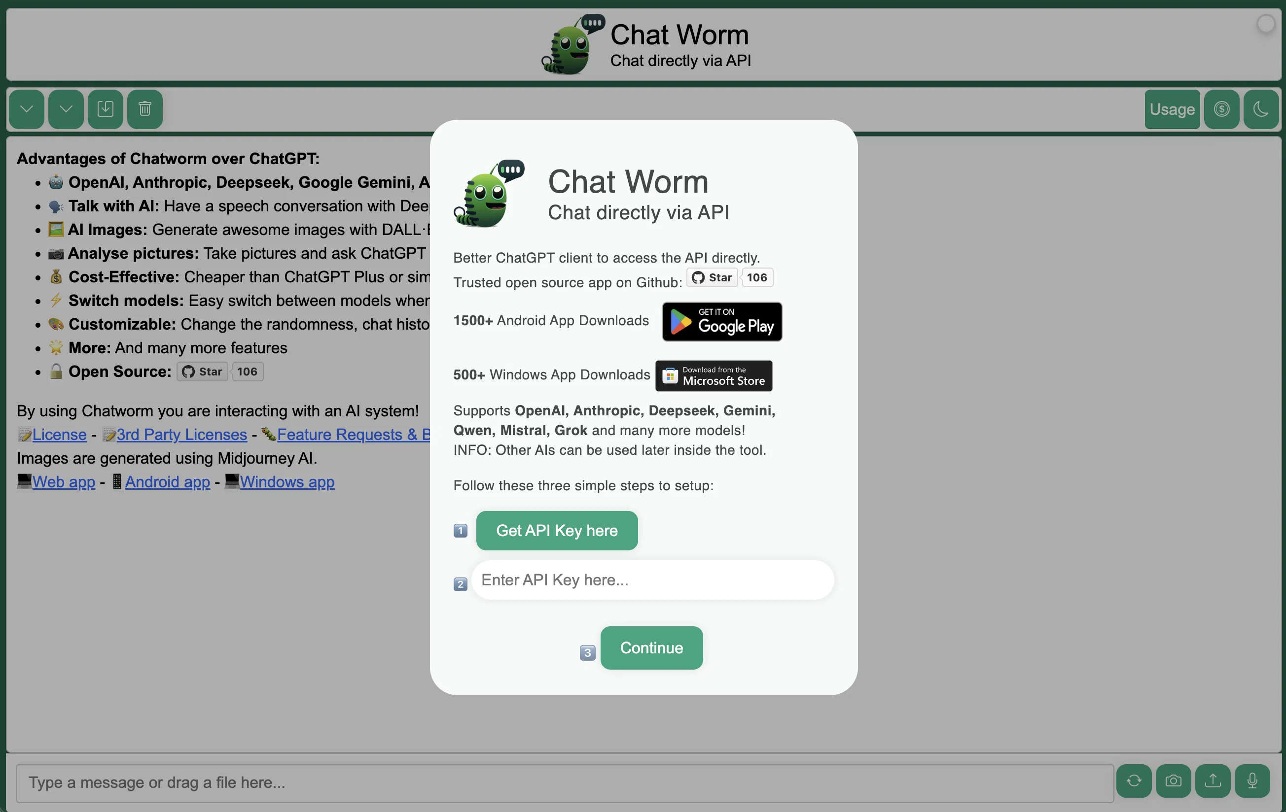 Chat Worm website
