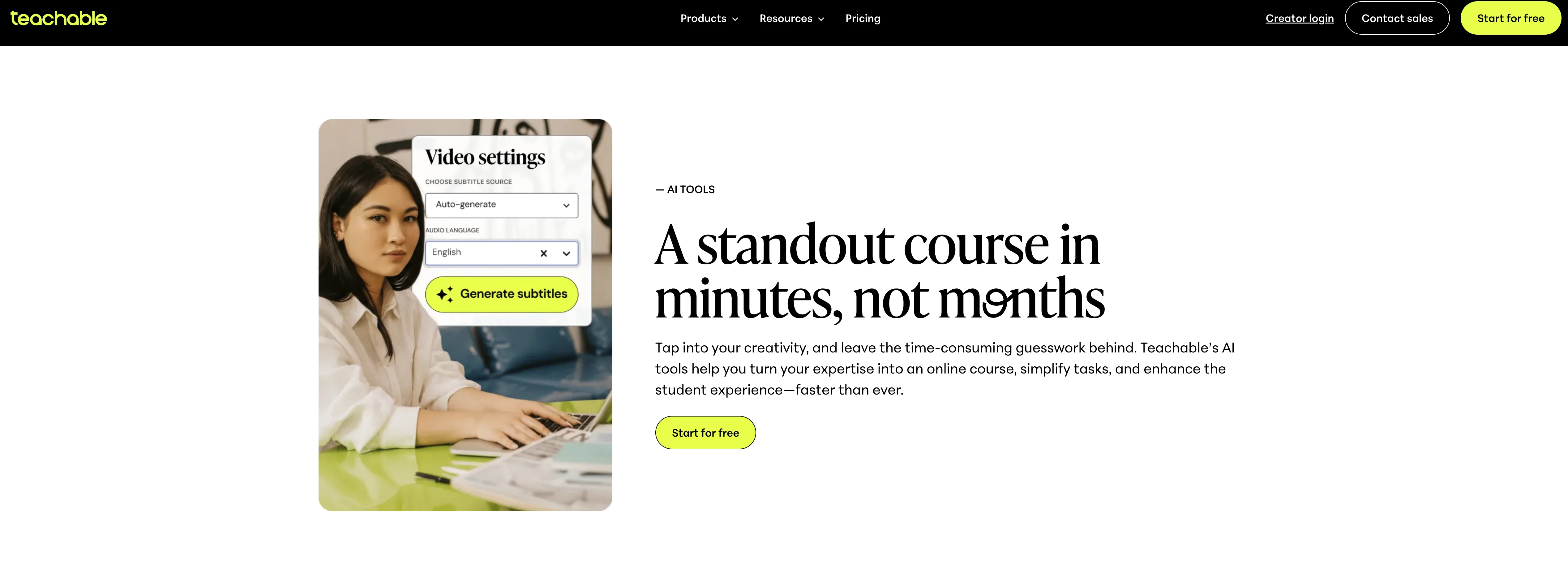 Teachable website