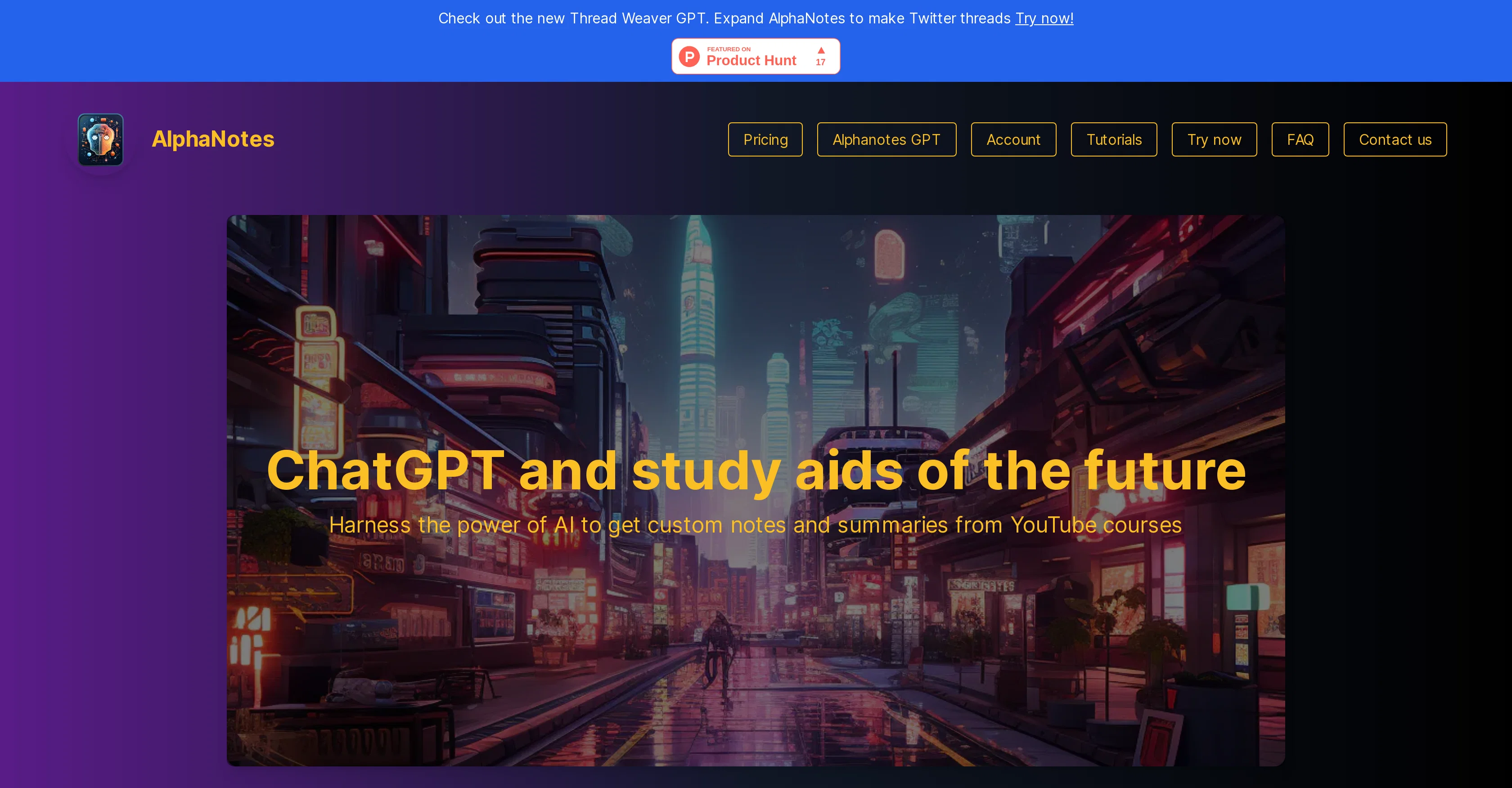 AlphaNotes website
