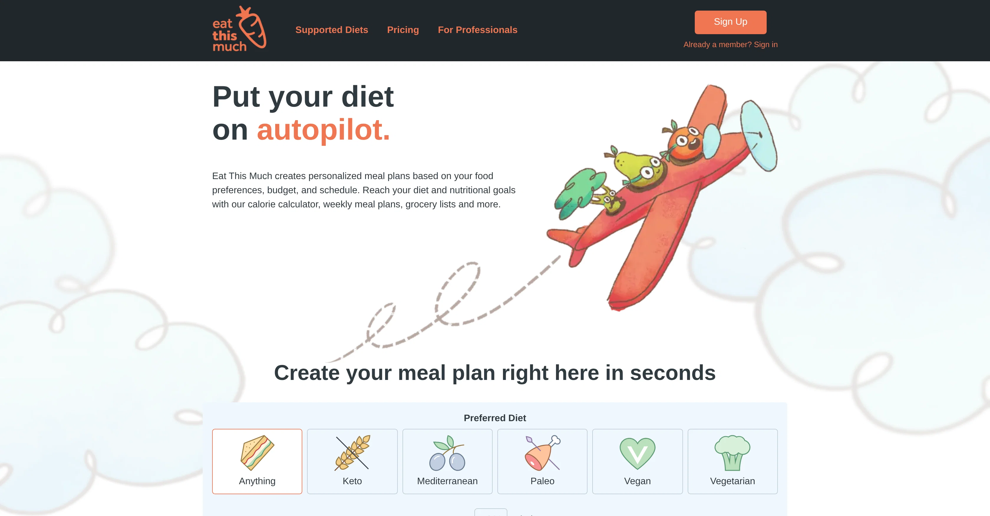 Eat This Much website