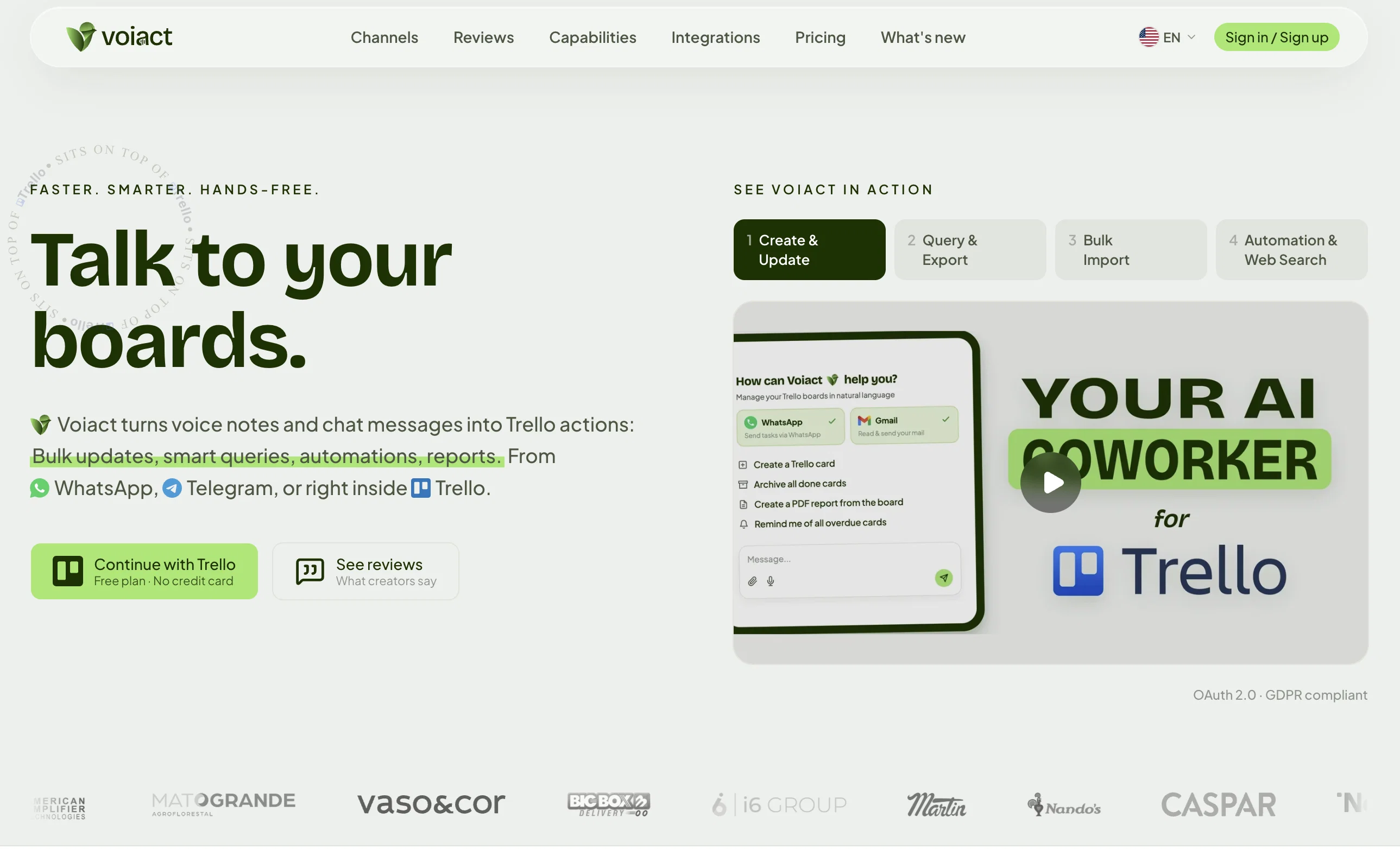 Voiact website