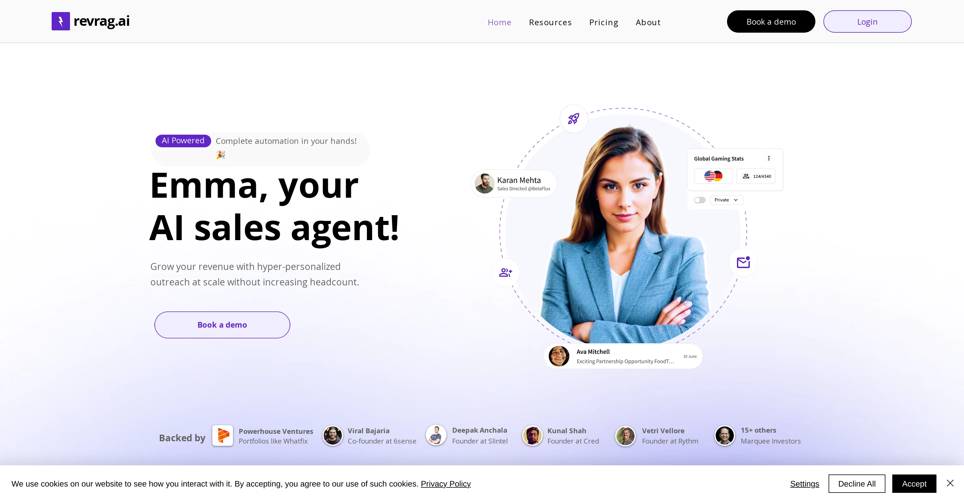 Revrag.ai website