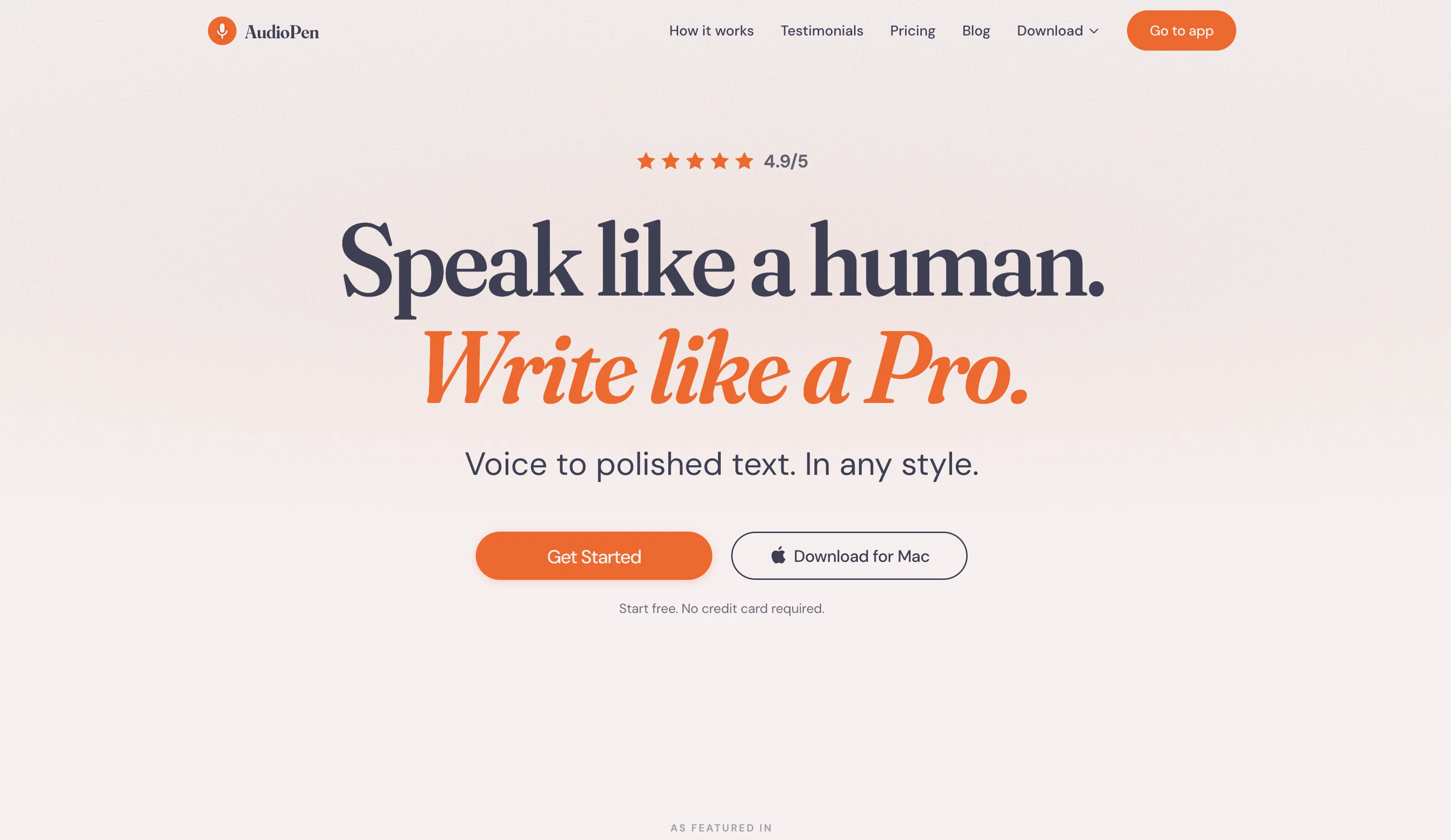 Audiopen website