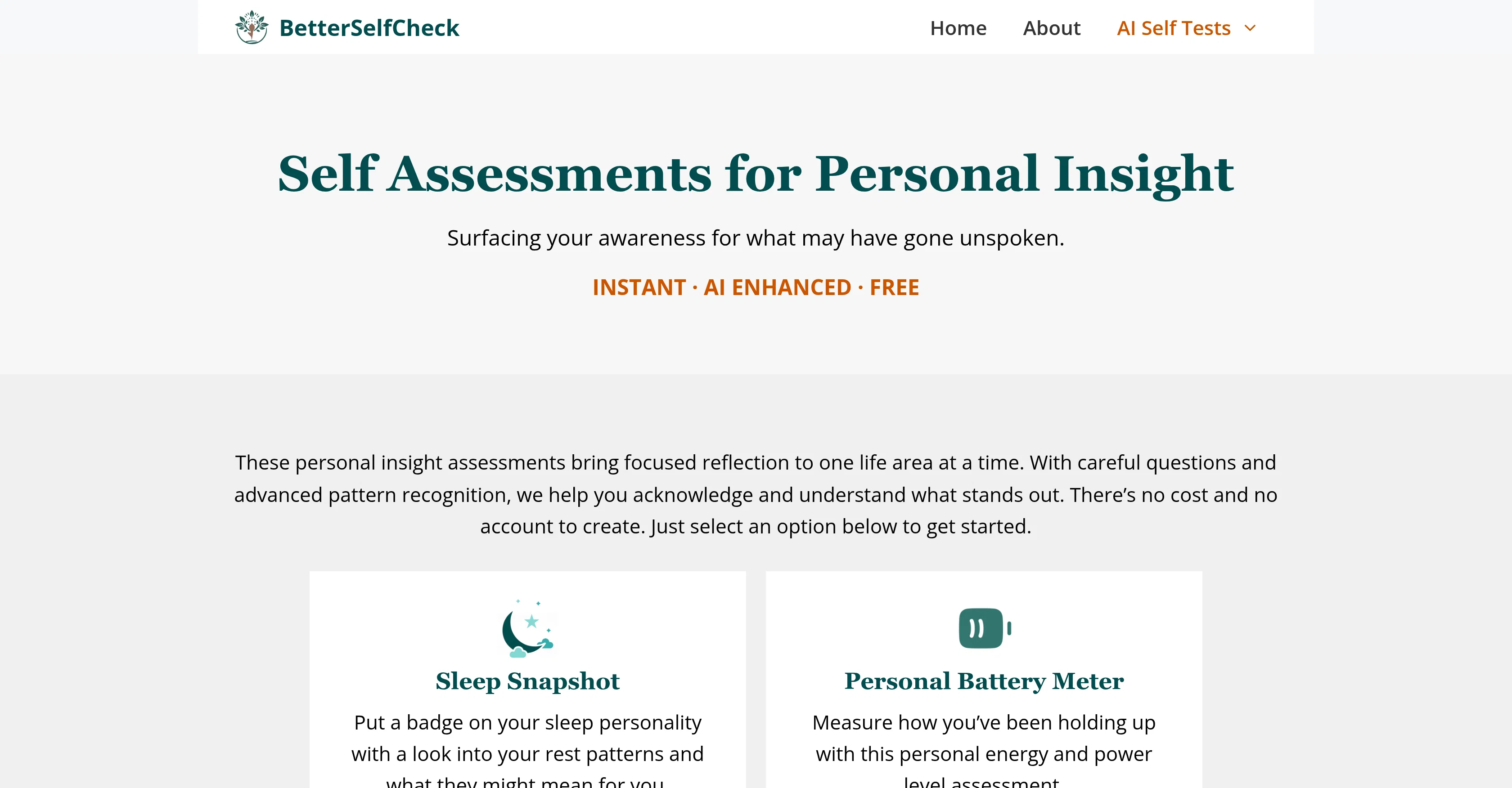 BetterSelfCheck website