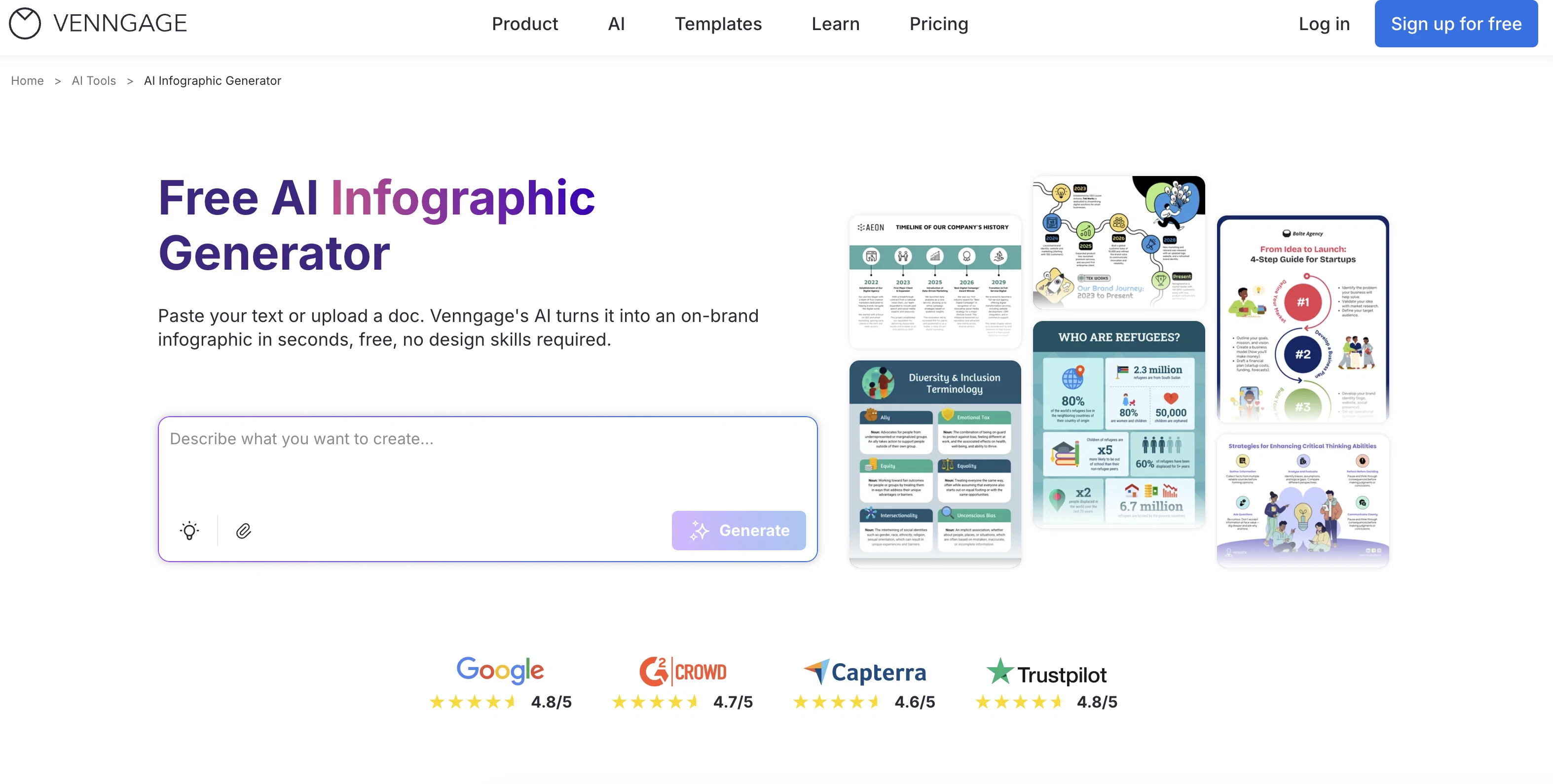 AI Infographic Generator website