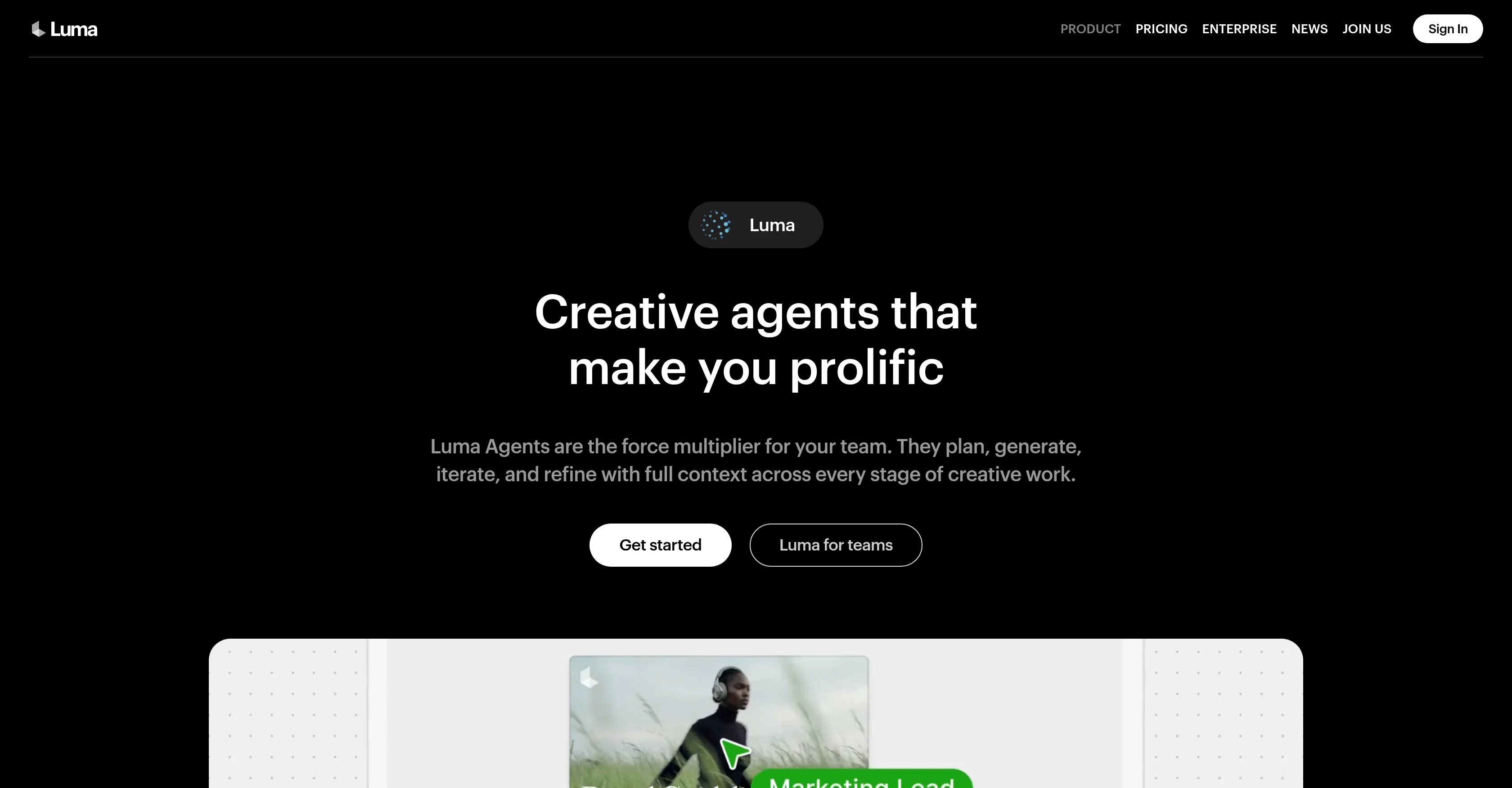 Luma Agents website