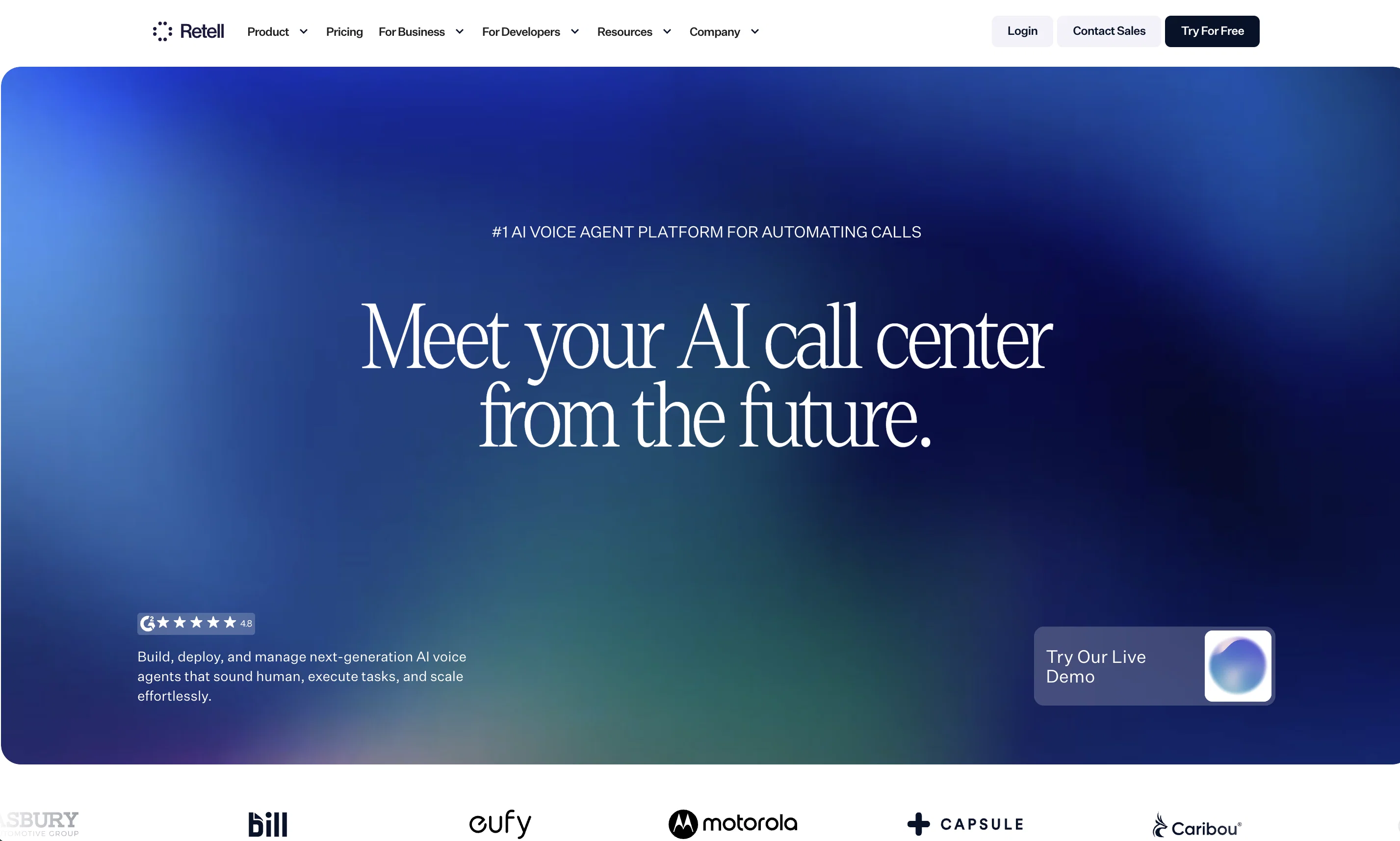 Retell AI website