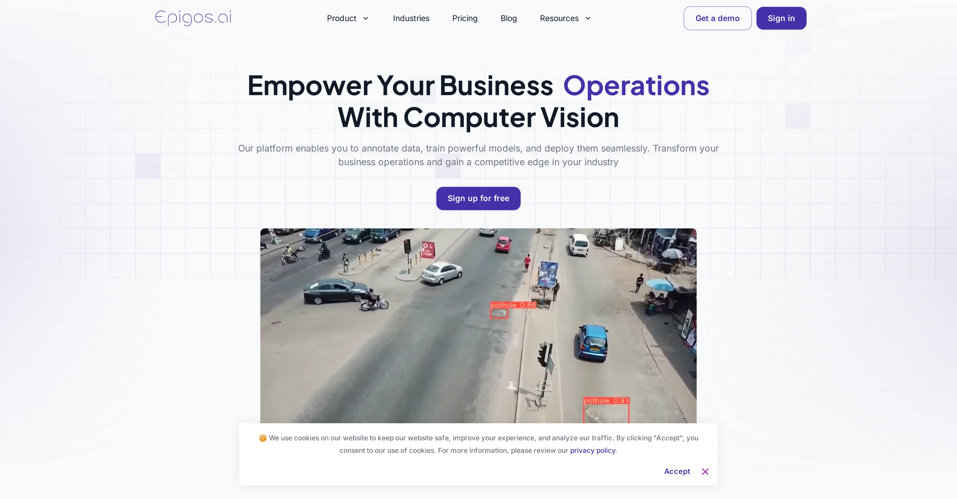 Epigos AI website