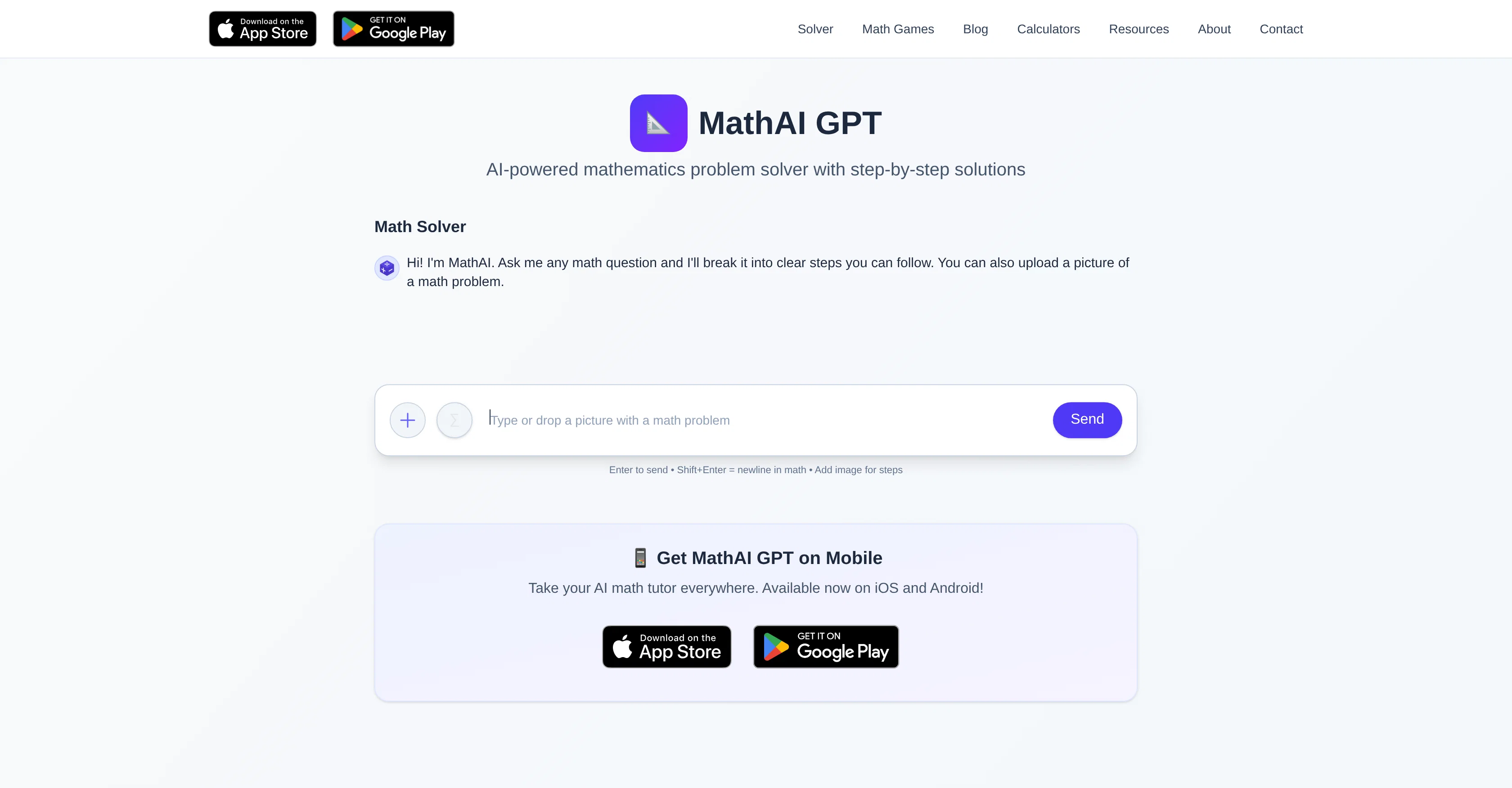 MathAI GPT website