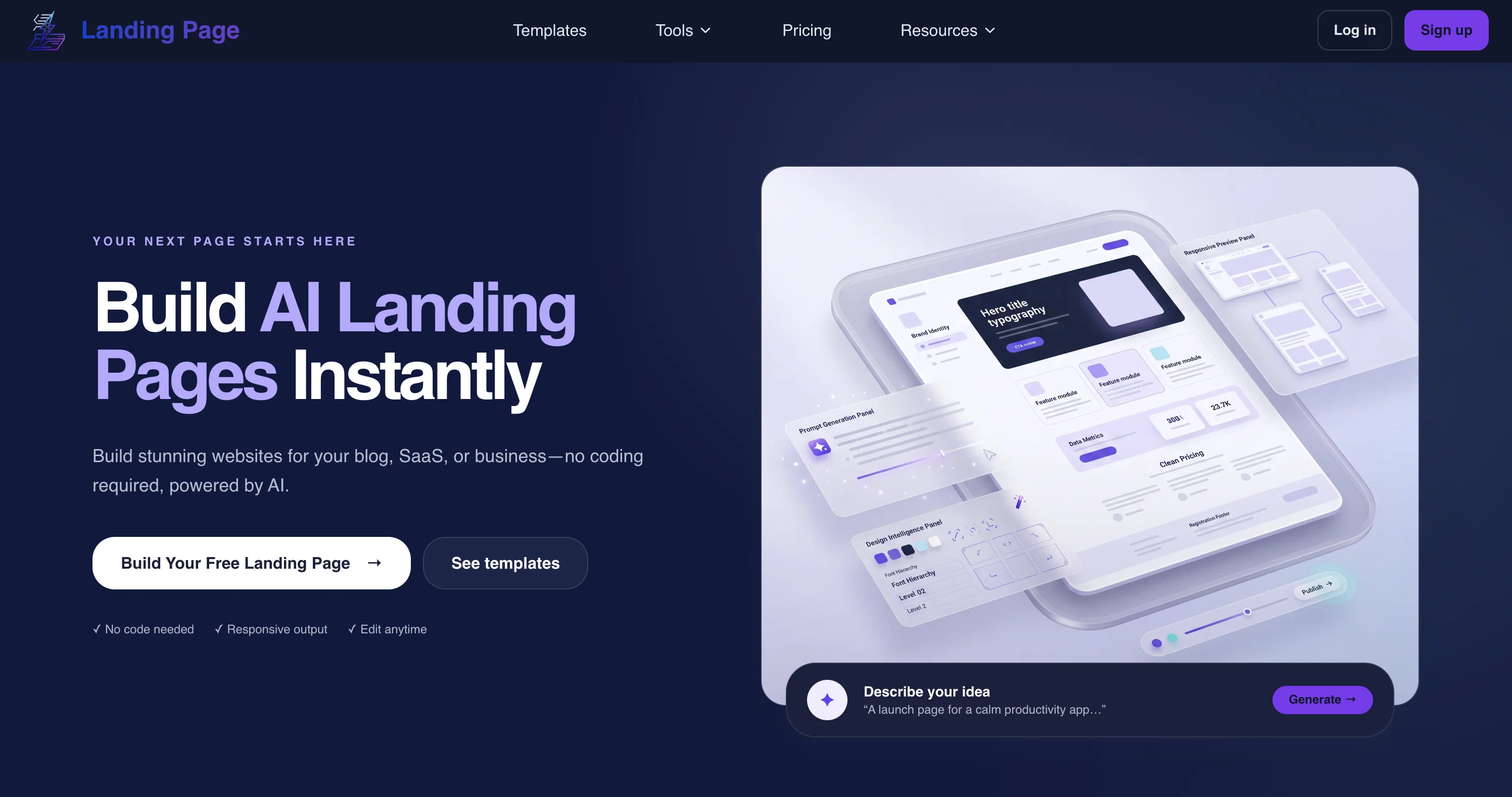 AI Landing Page.ai website