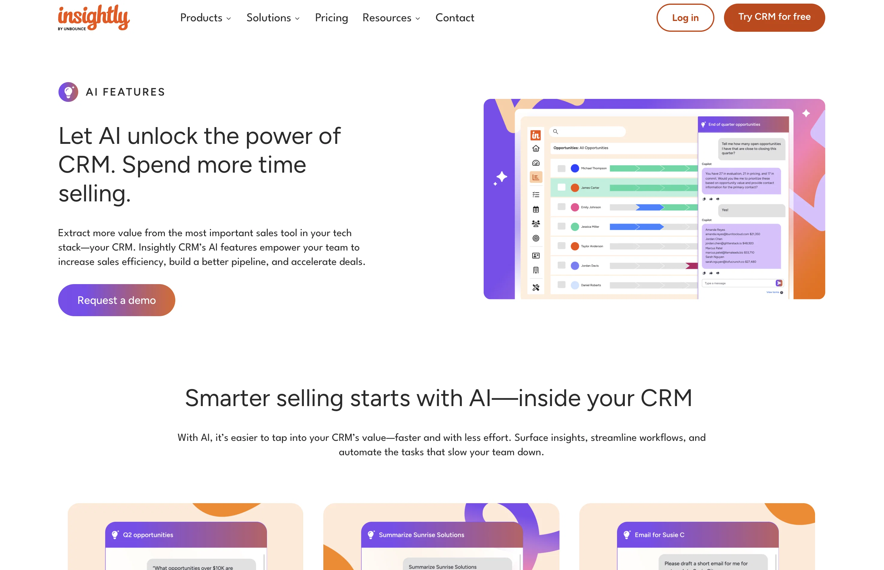Insightly CRM AI website