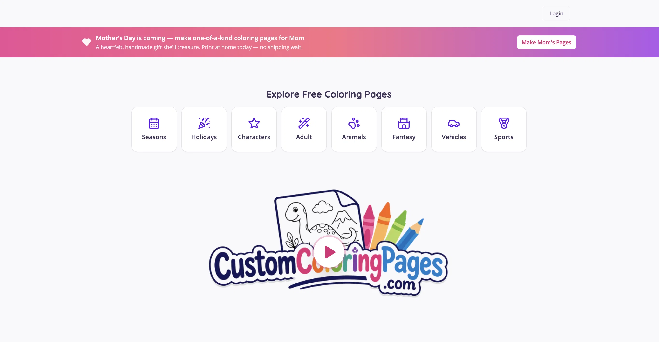 CustomColoringPages.com website
