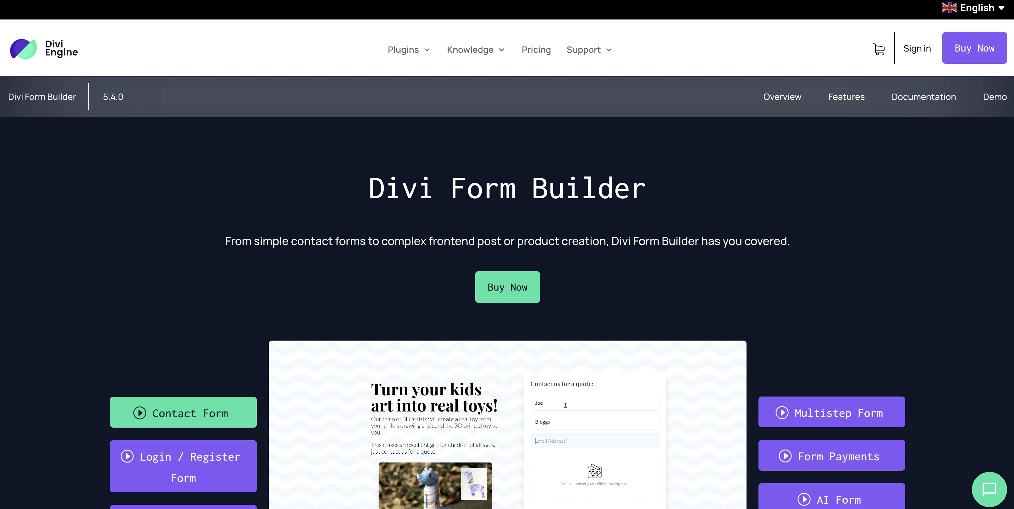 Divi Form Builder website
