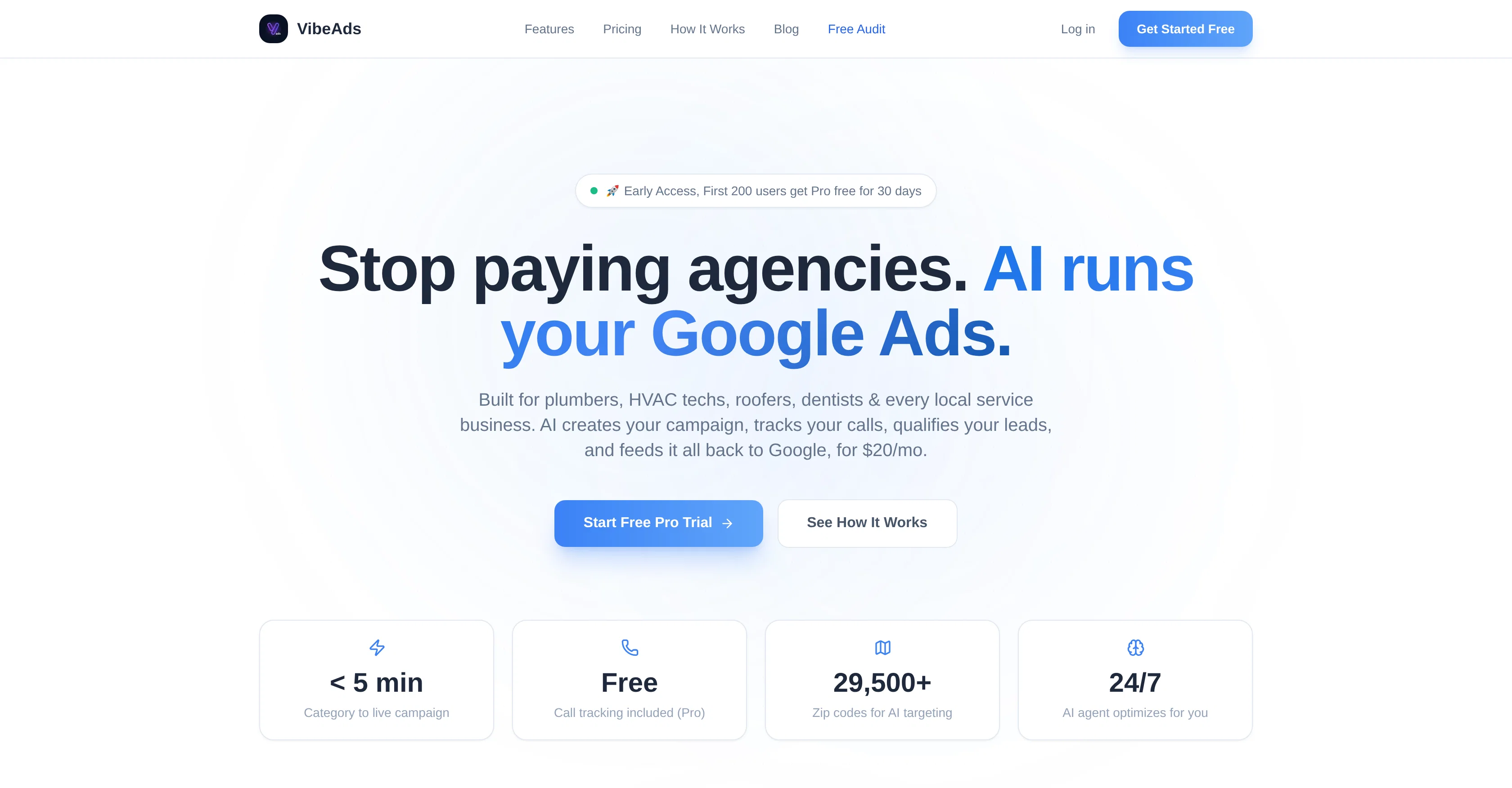 VibeAds website