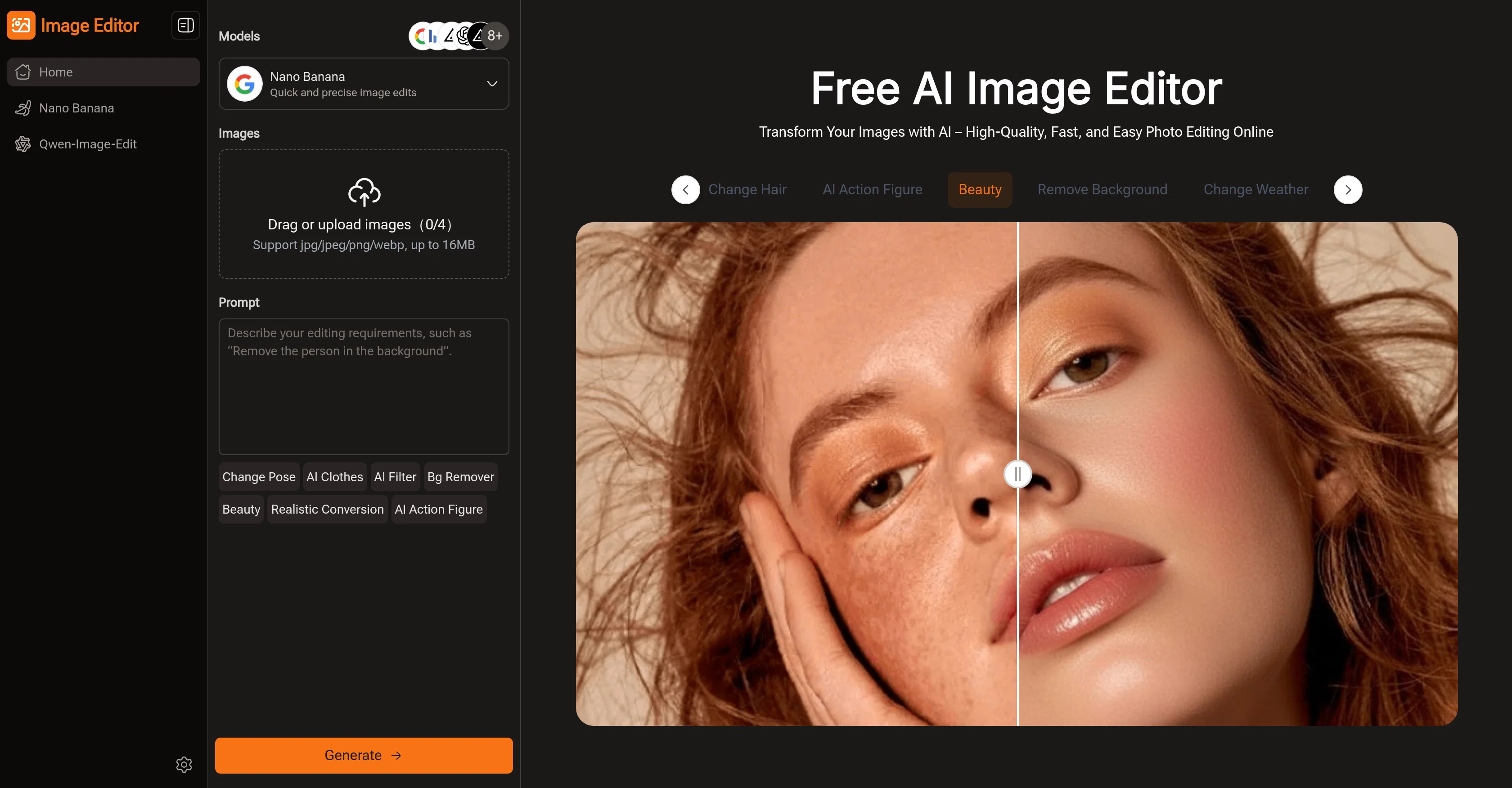 Image Editor Online website