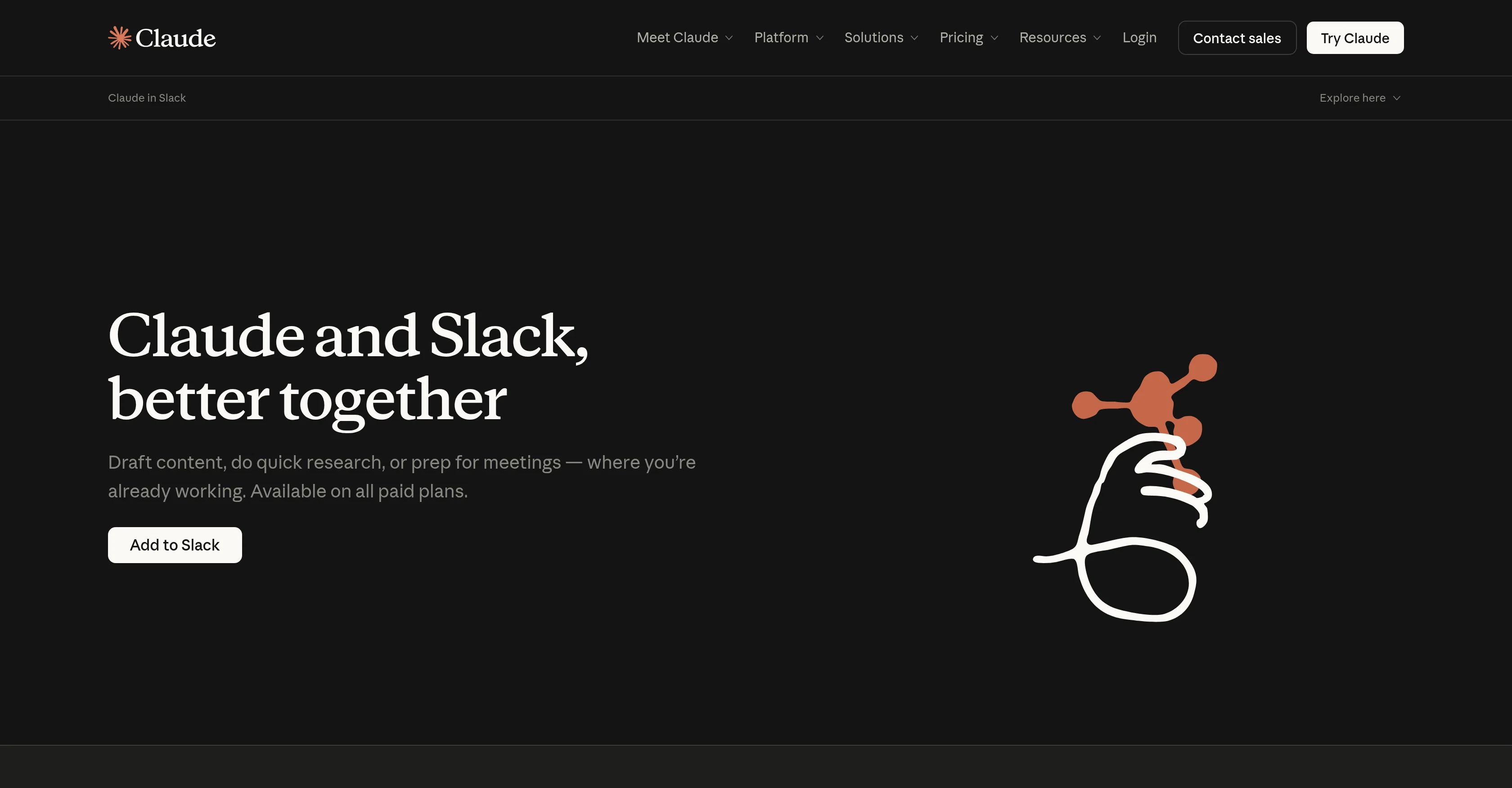 Claude in Slack website
