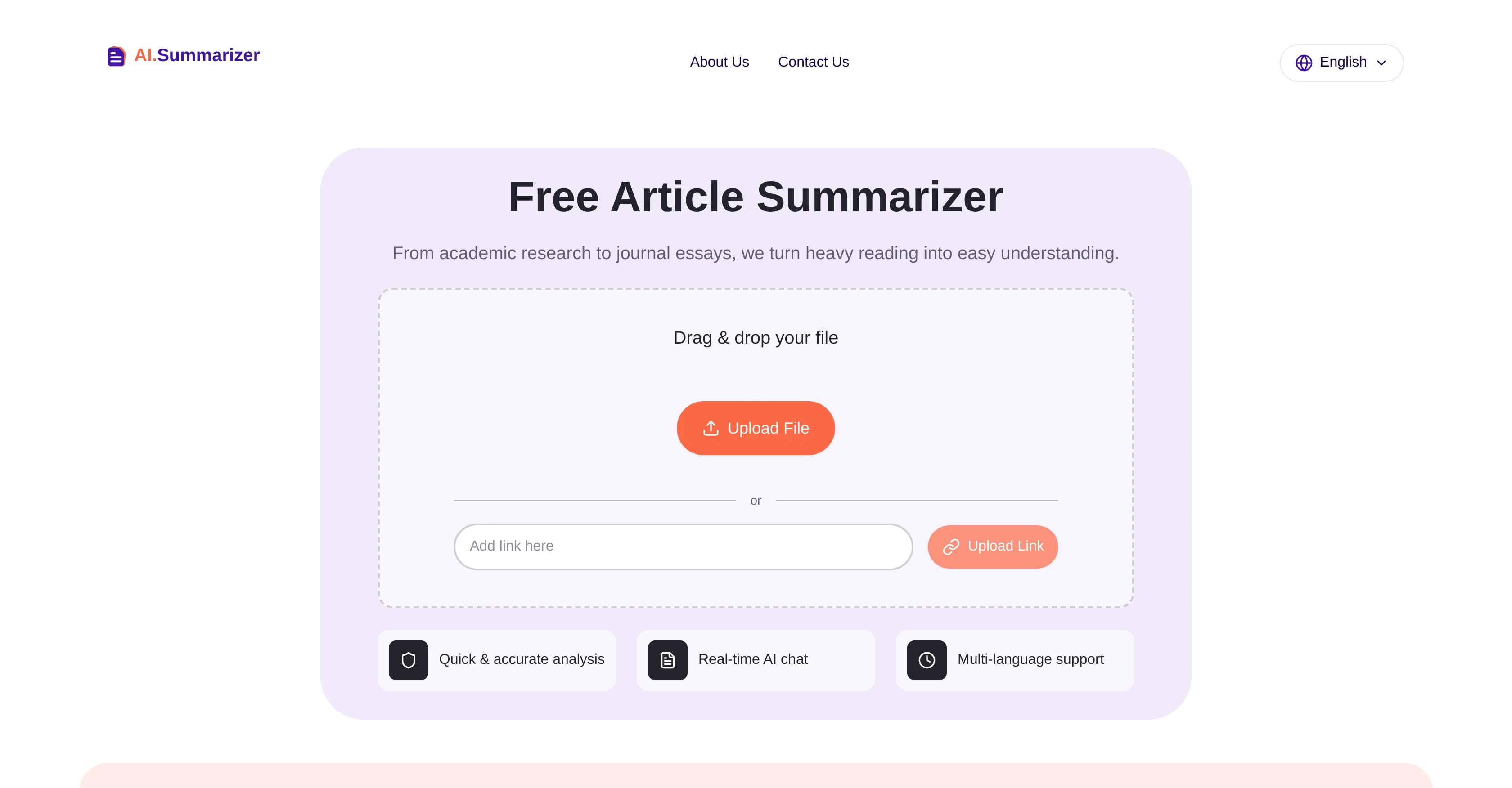 AI Summarizer website