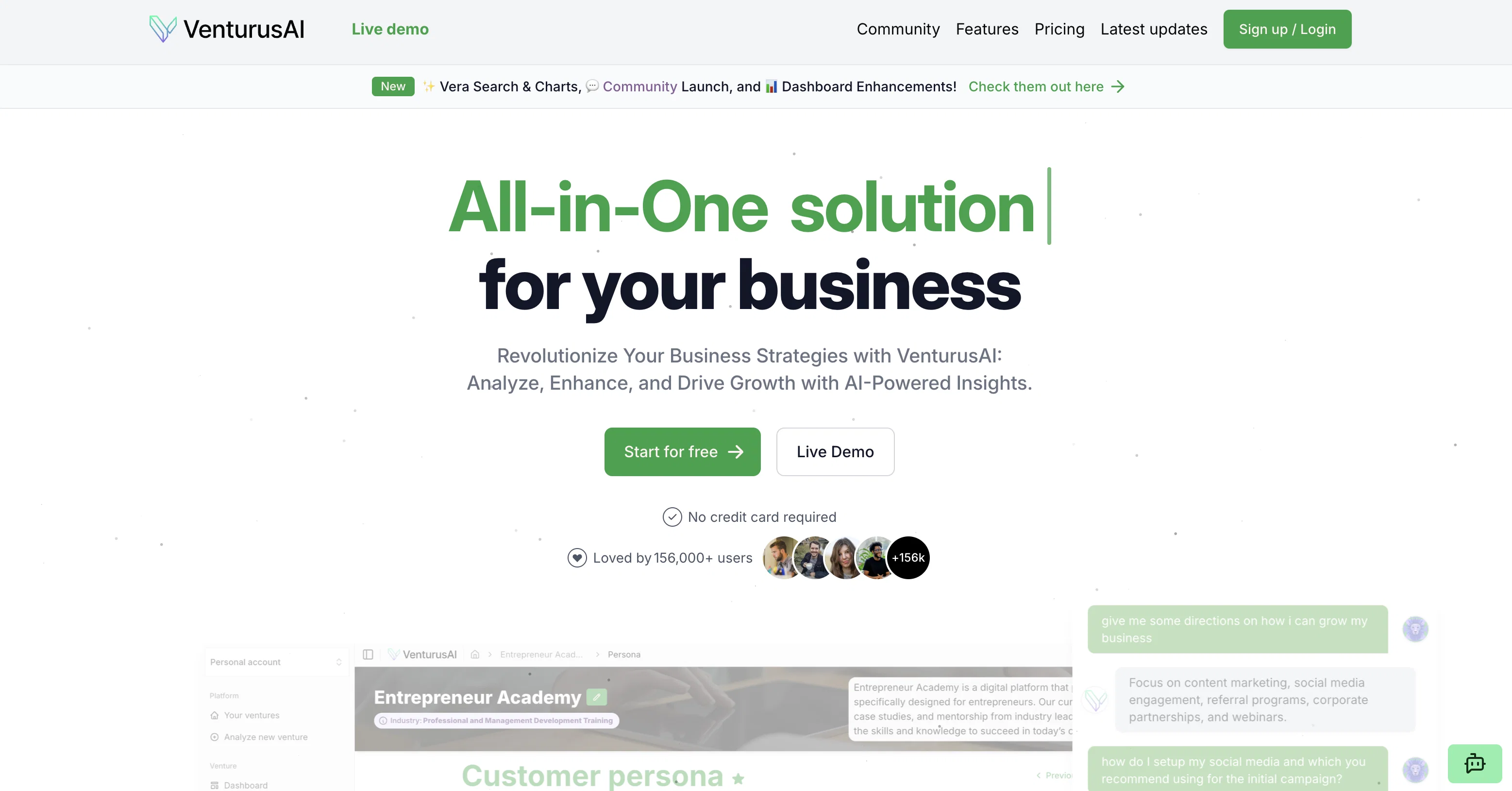 VenturusAI website