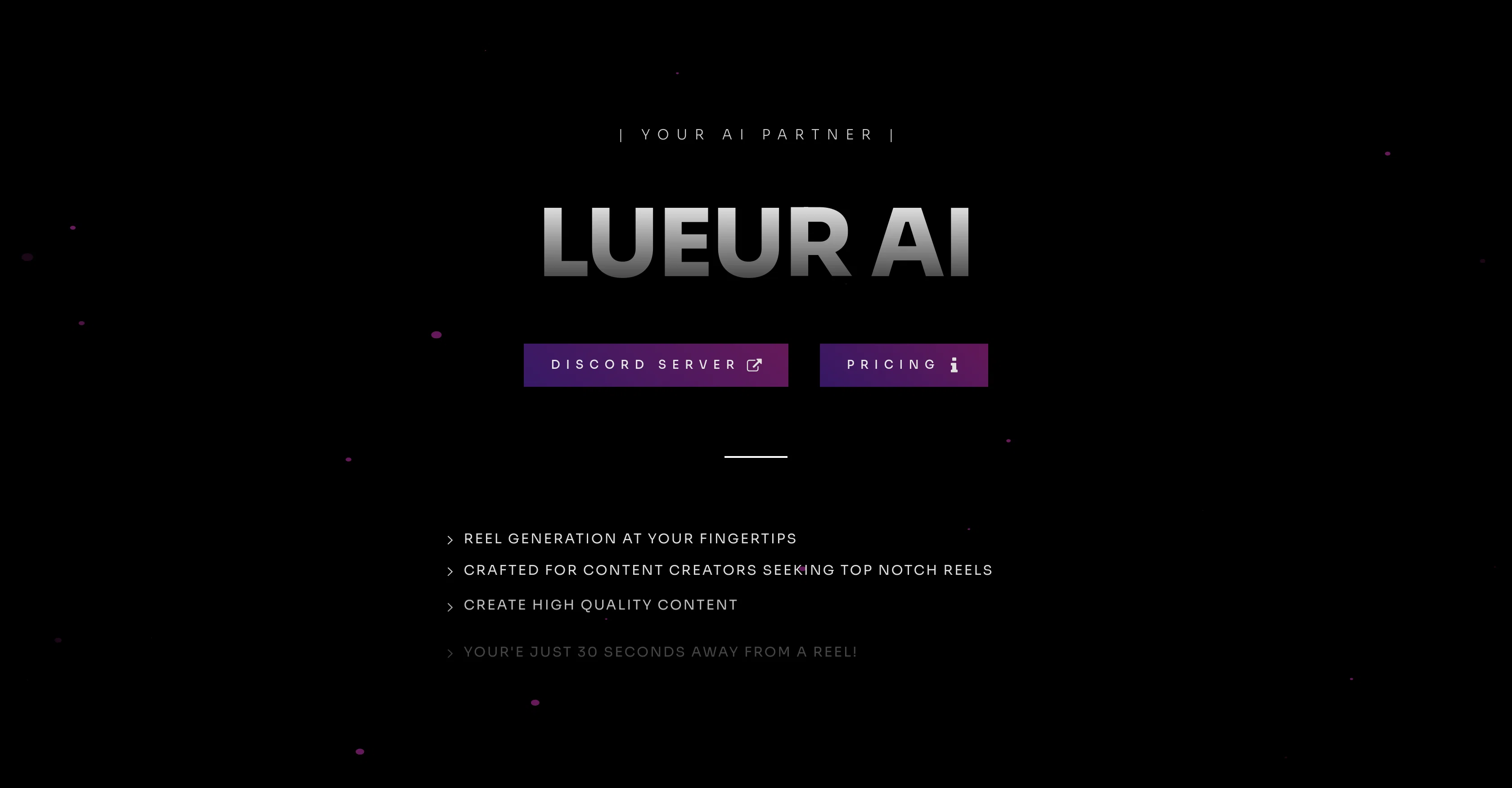 Lueur Reels website