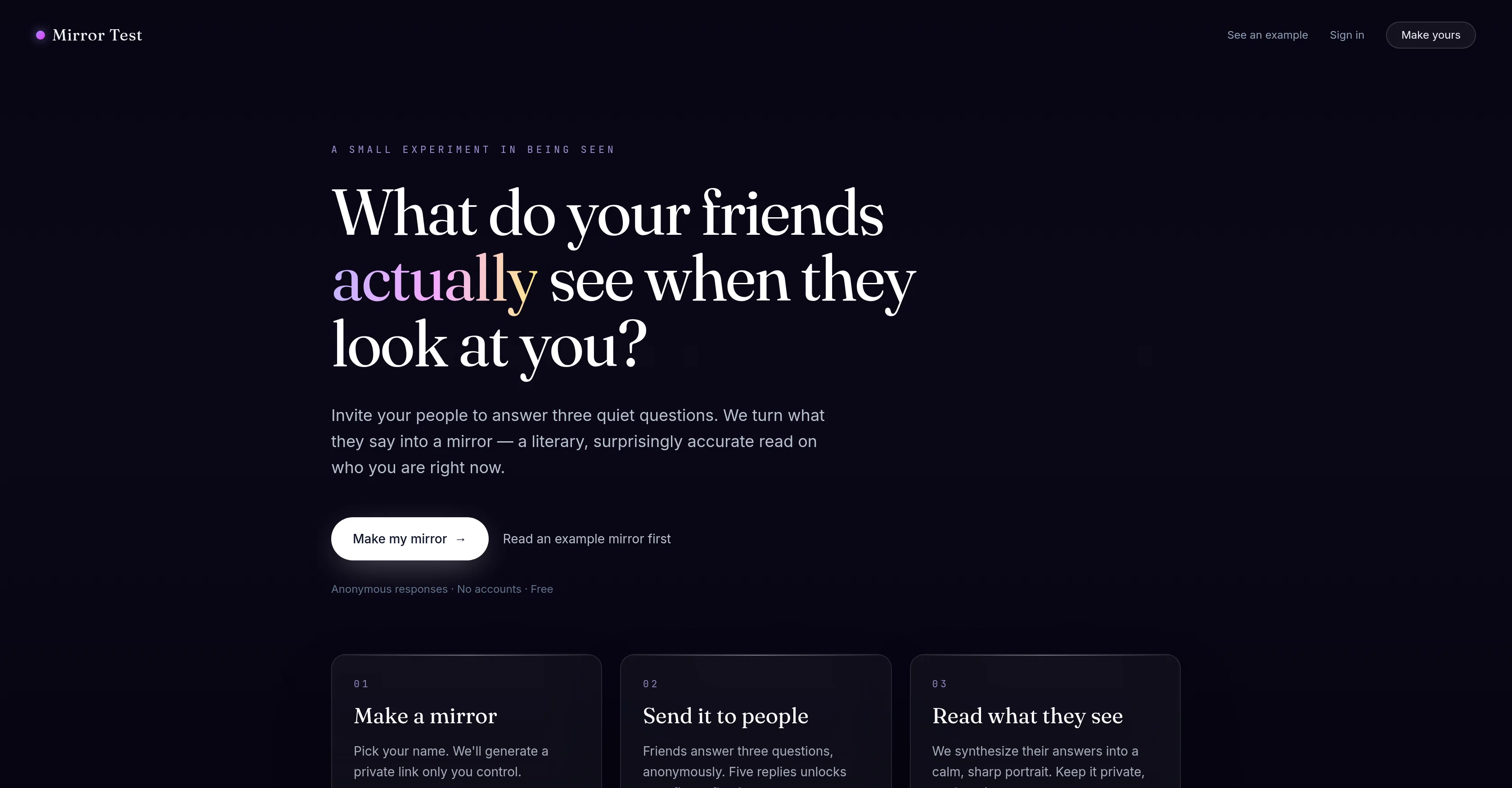 Mirror Test website