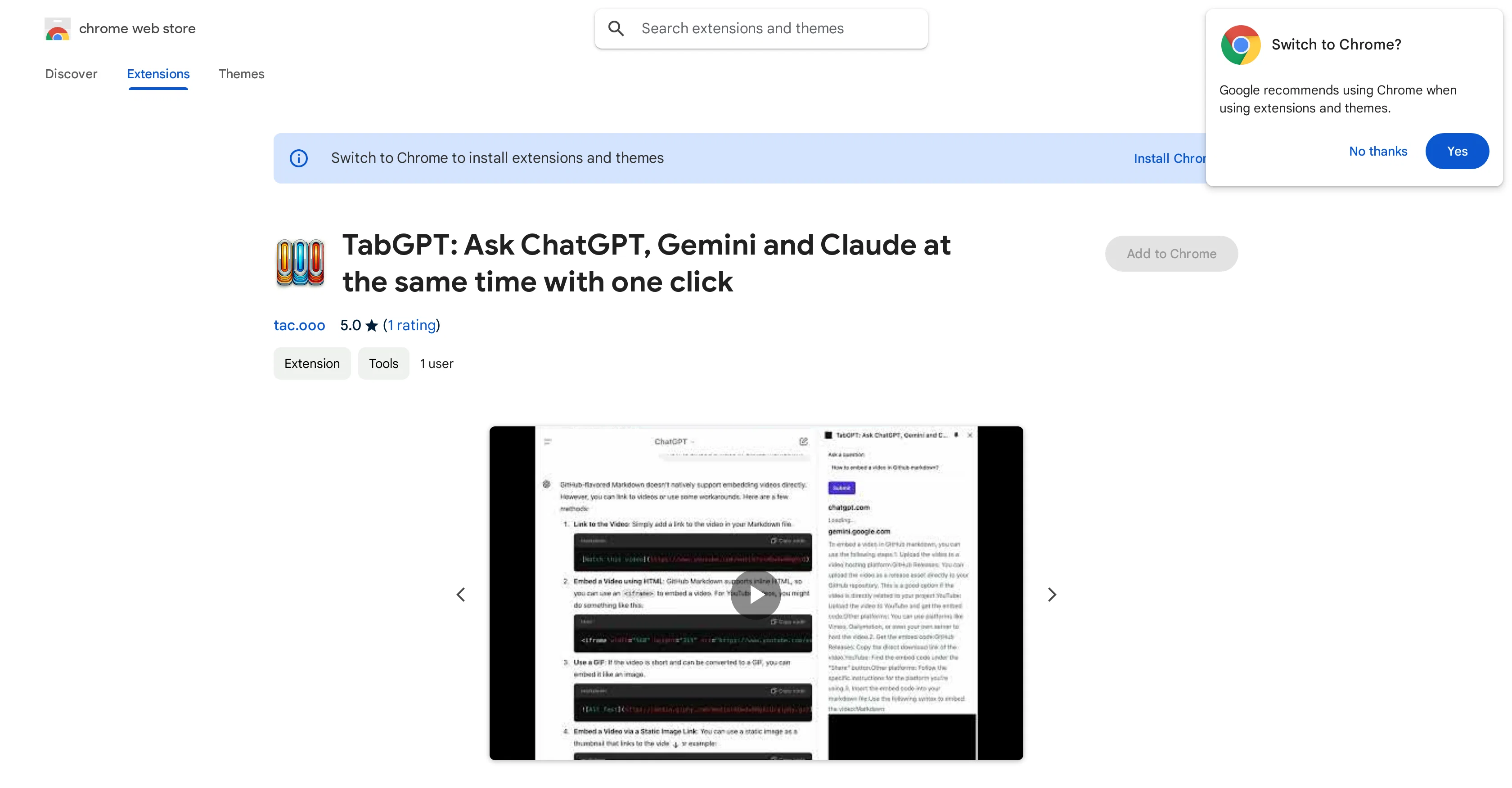 TabGPT website