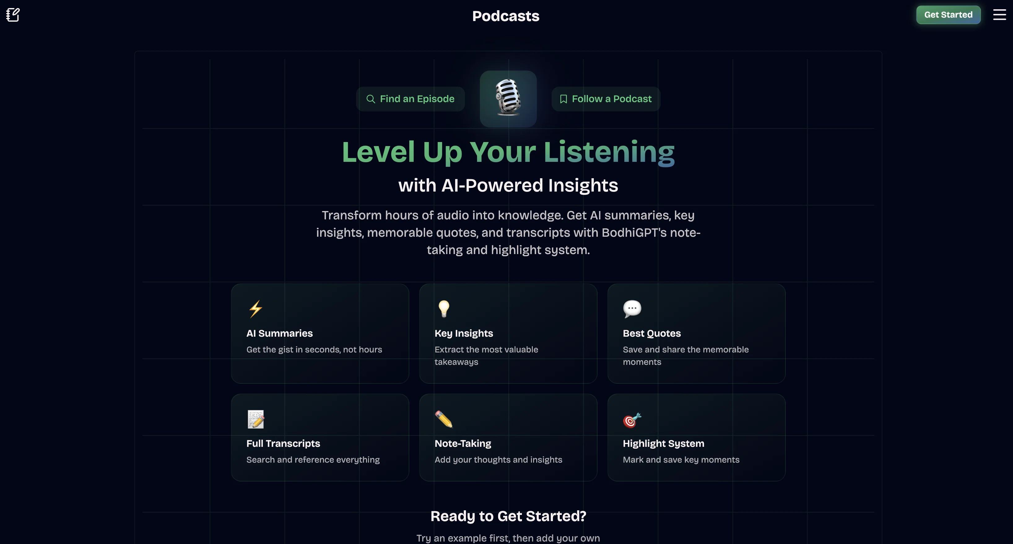 BodhiGPT | Podcasts website