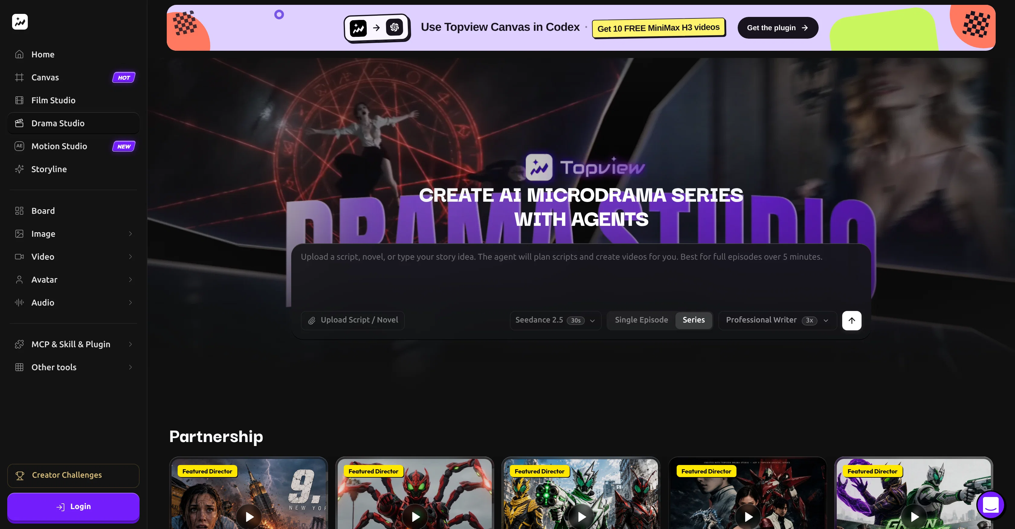 Topview Drama Studio website