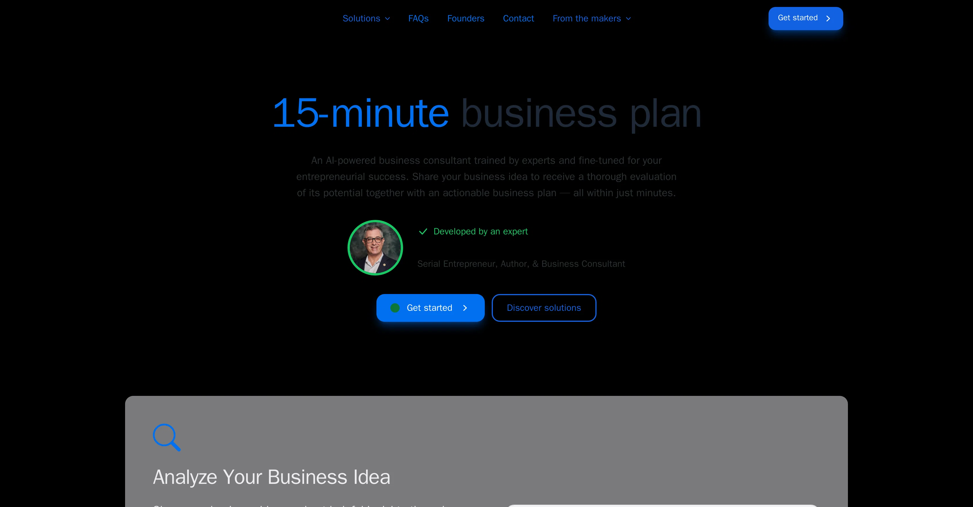 Business Plan Factory website