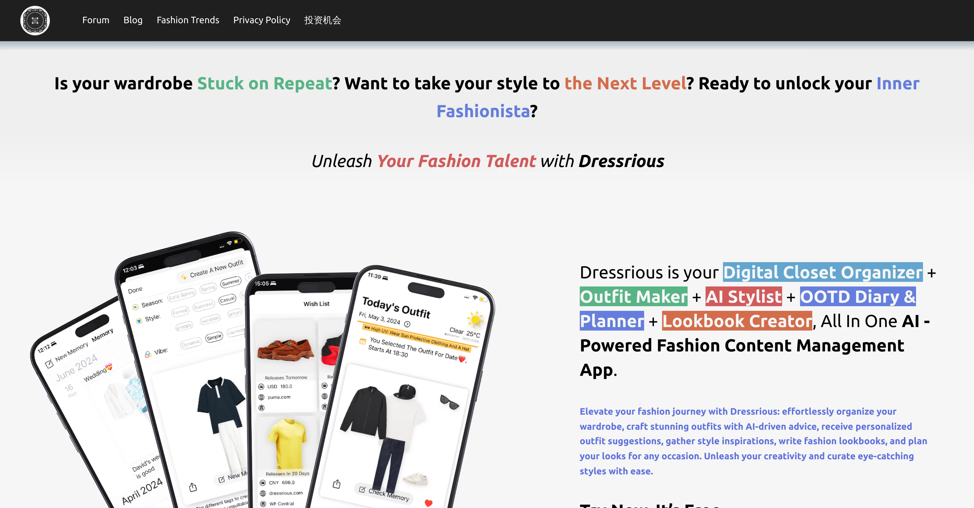 Dressrious website