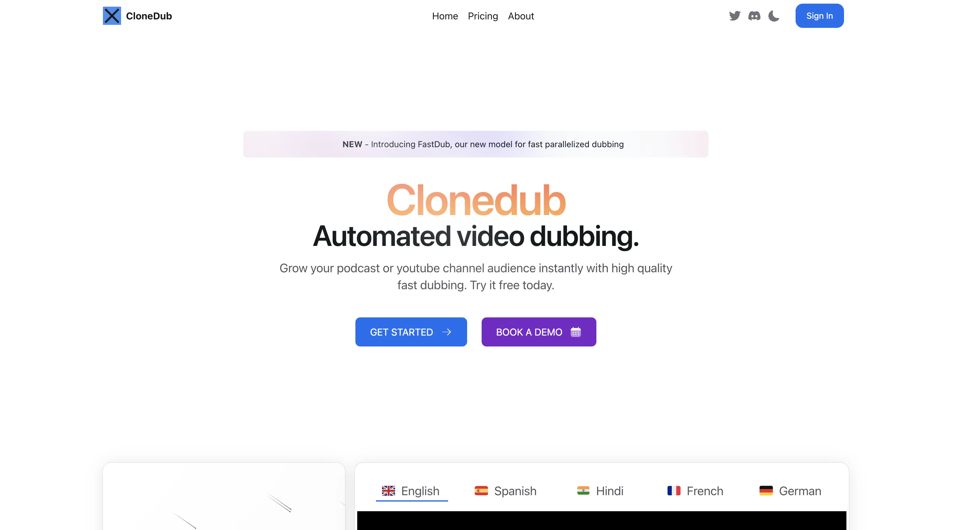 CloneDub website