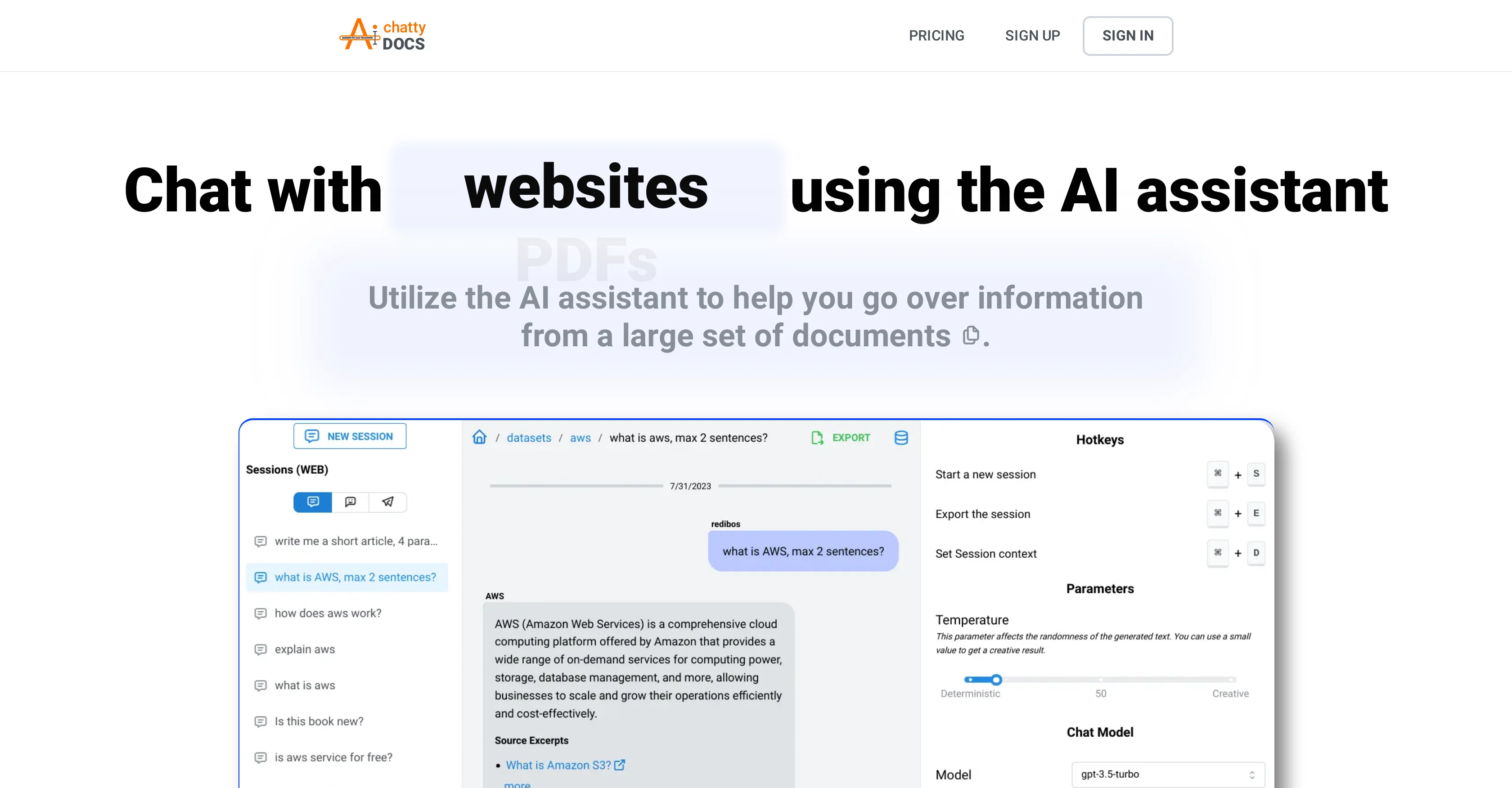 ChattyDocs website