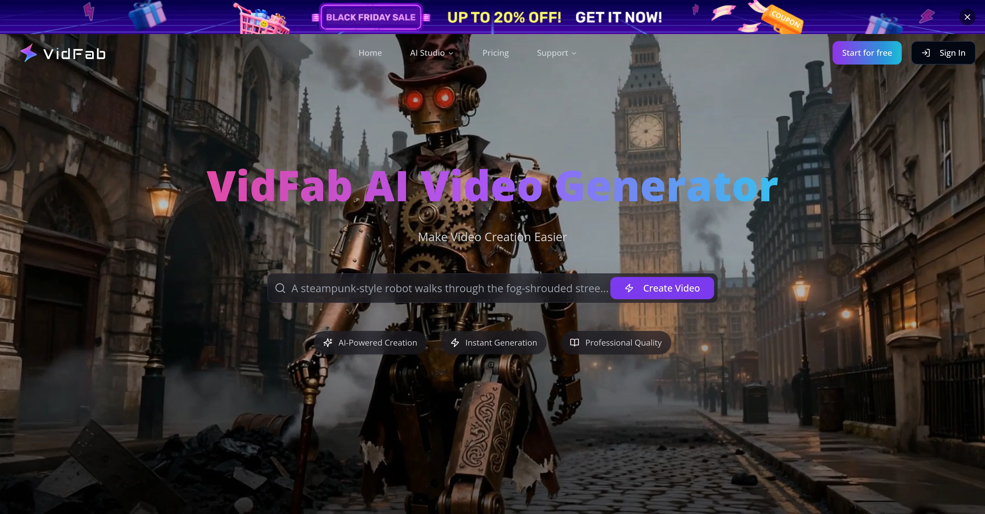 VidFab website