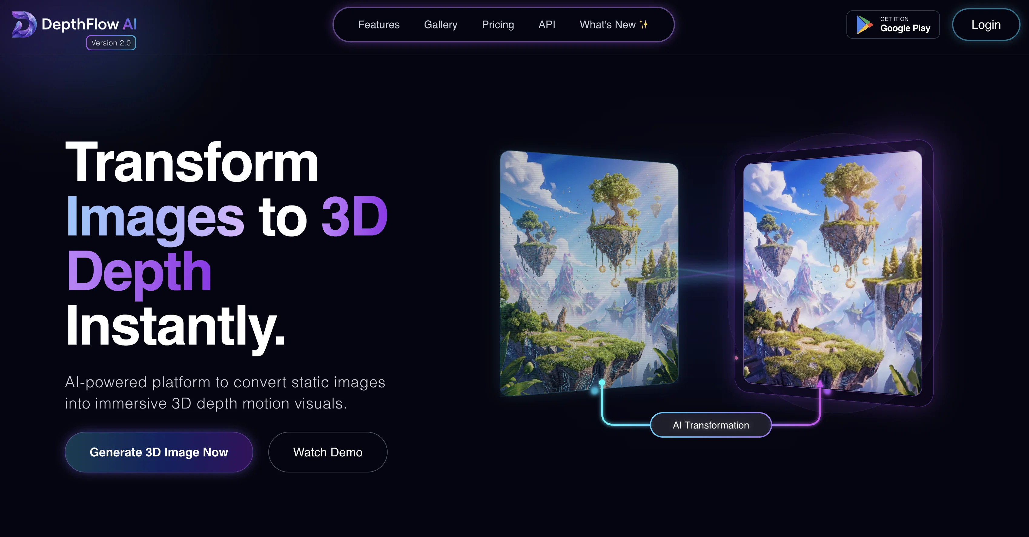 Depthflow AI website