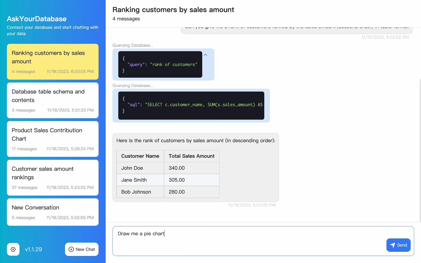AskYourDatabase website
