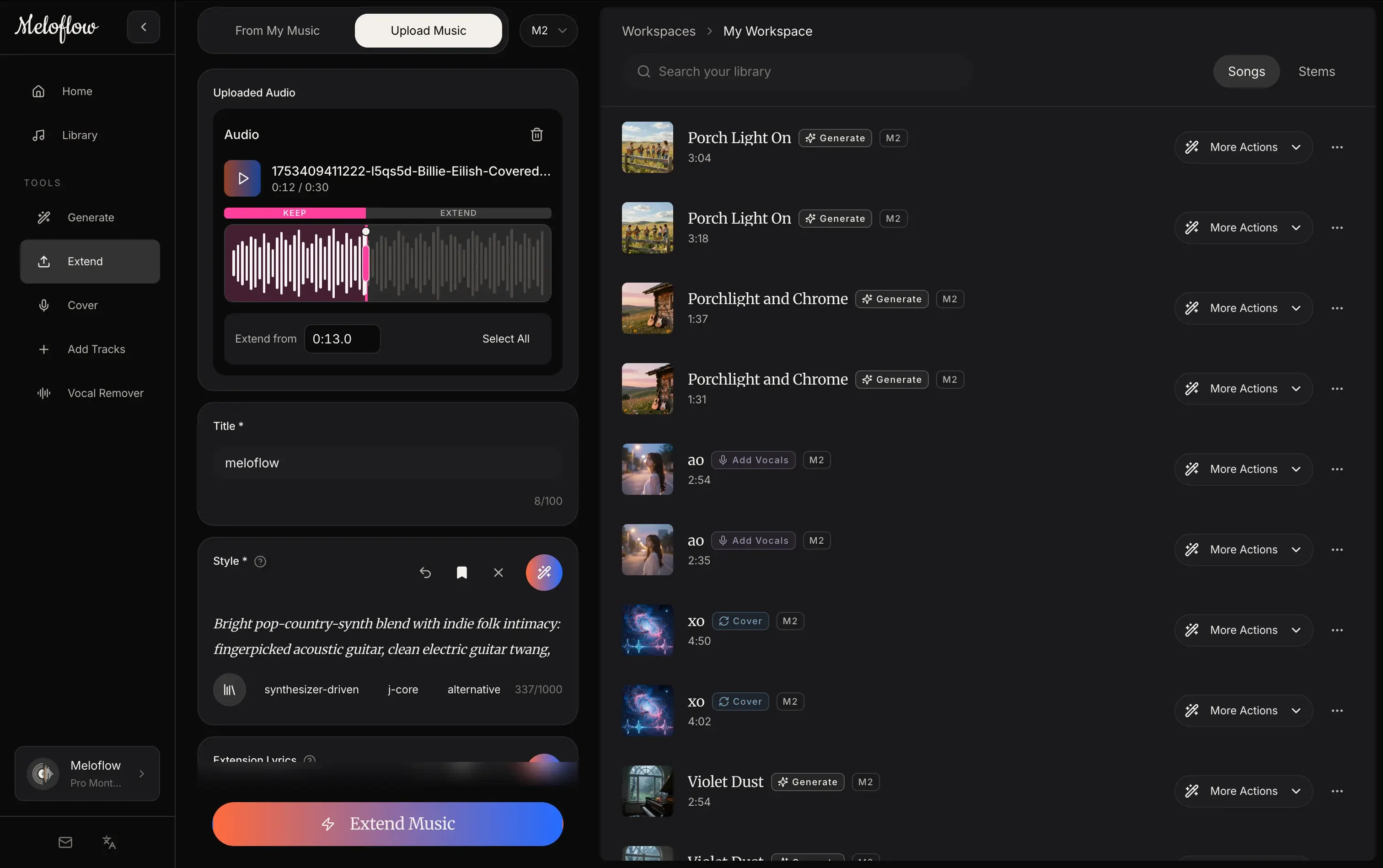 Meloflow AI website