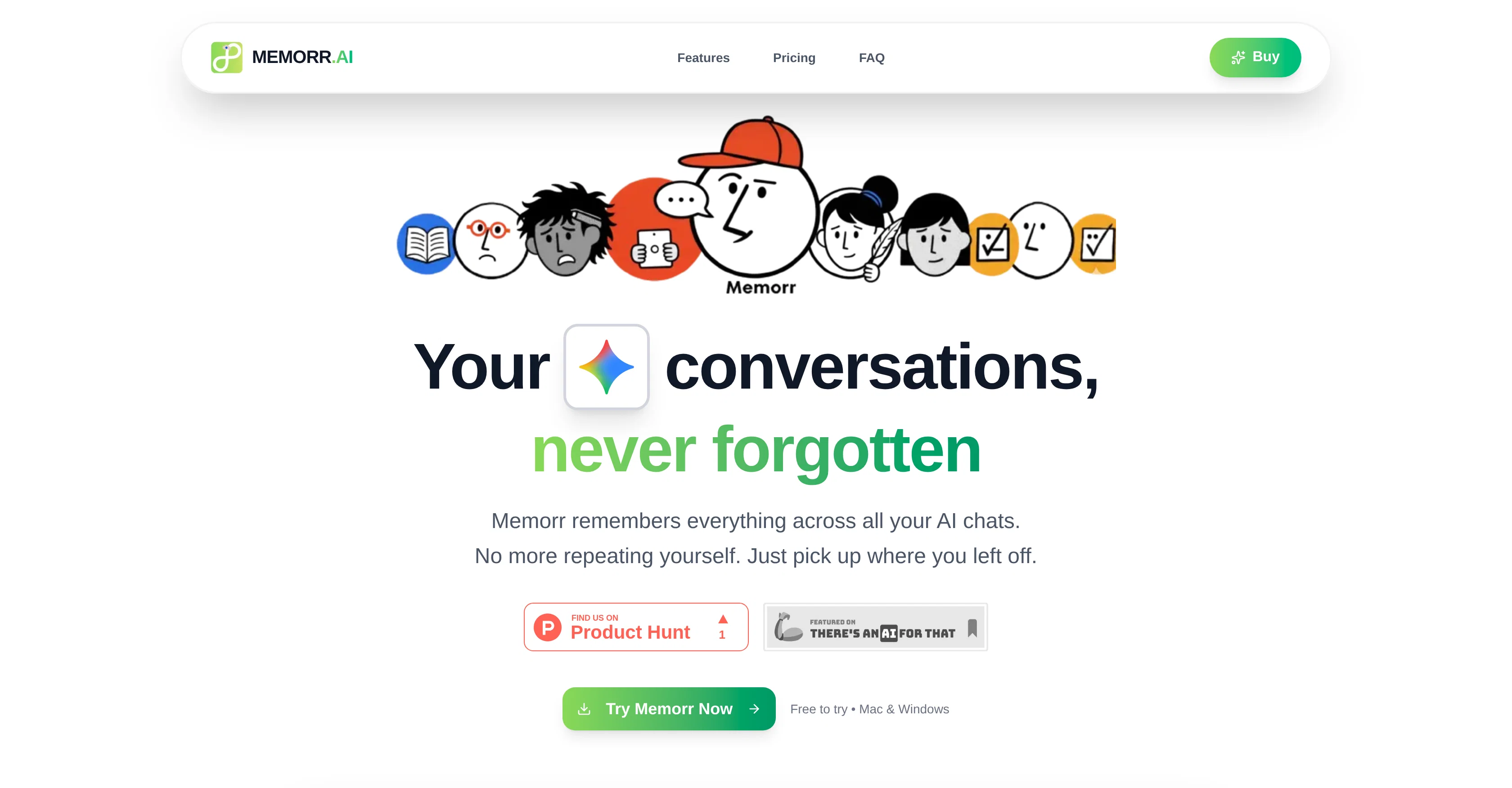 Memorr.AI website